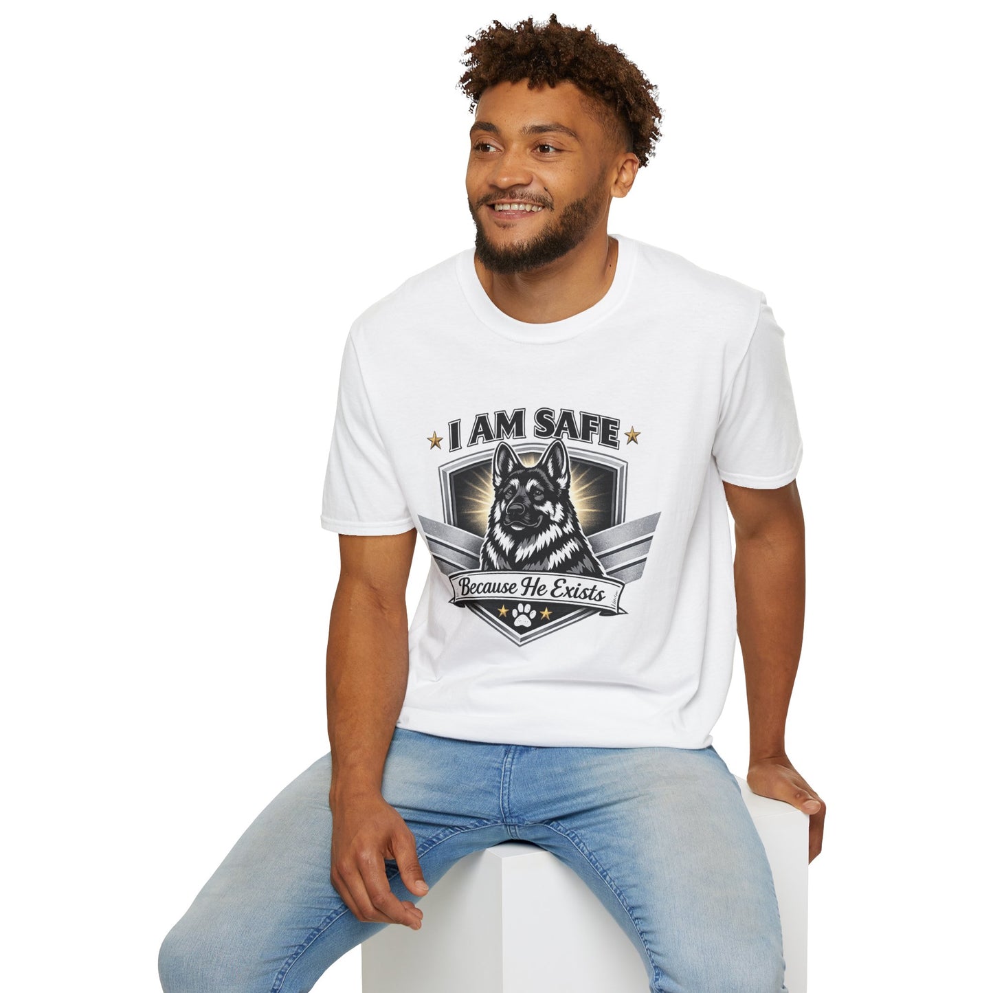 I AM SAFE German Shepherd T-Shirt — K9 Protection Dog Lover Tee