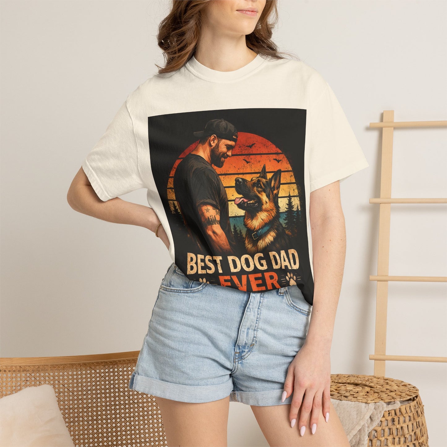 Best Dog Dad Ever Shirt | German Shepherd Dog Dad Tee | Loyal Companions Forever Friends | Comfort Colors 1717 Vintage Tee