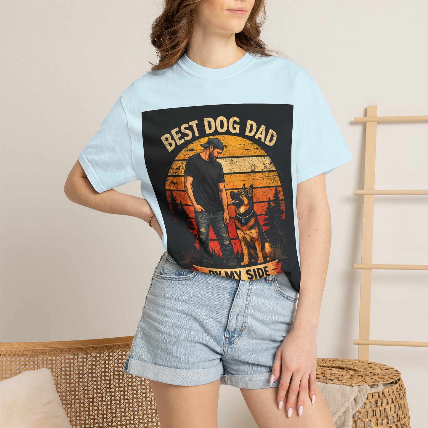 Best Dog Dad by My Side T-Shirt | Dog Lover Father Tee