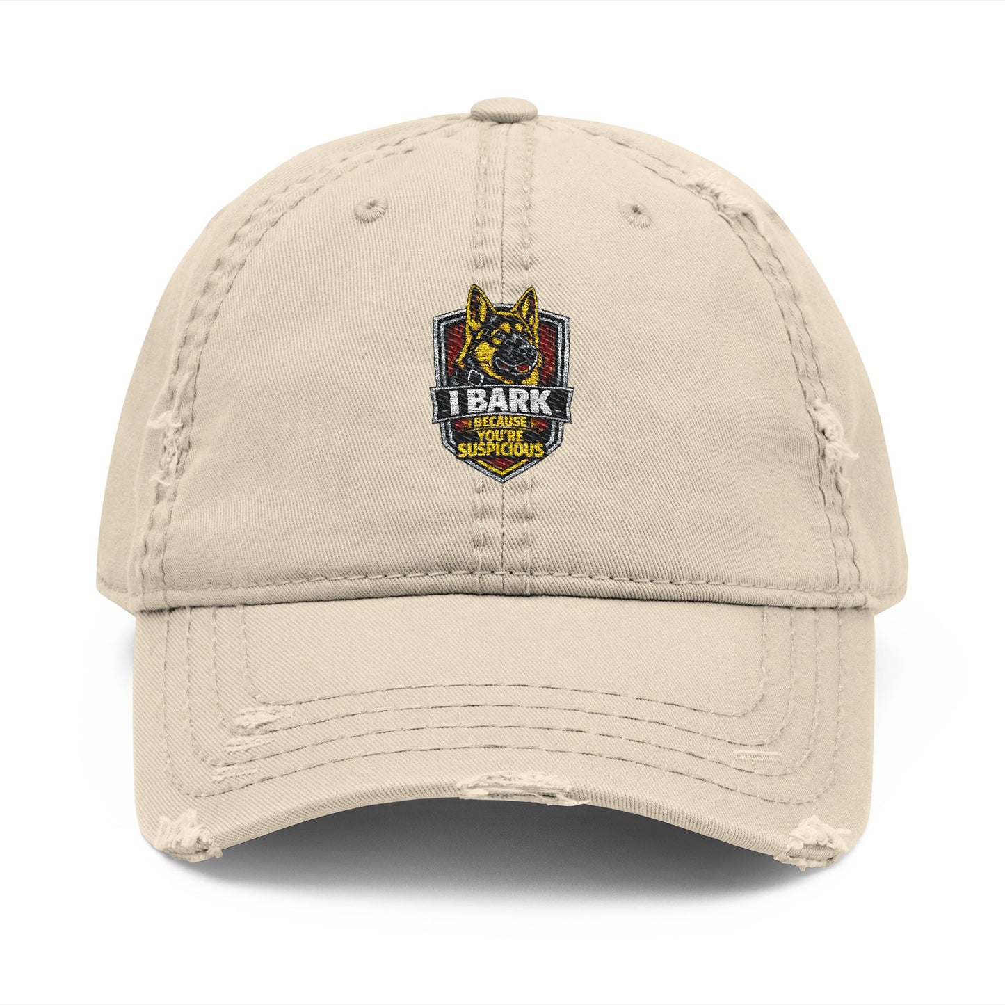 Distressed Embroidered Dad Hat — Tactical K9 Logo Cap