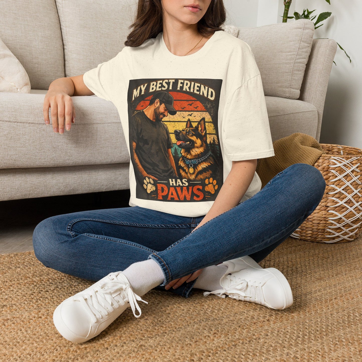 My Best Friend Has Paws T-Shirt | Dog Lover Retro Graphic