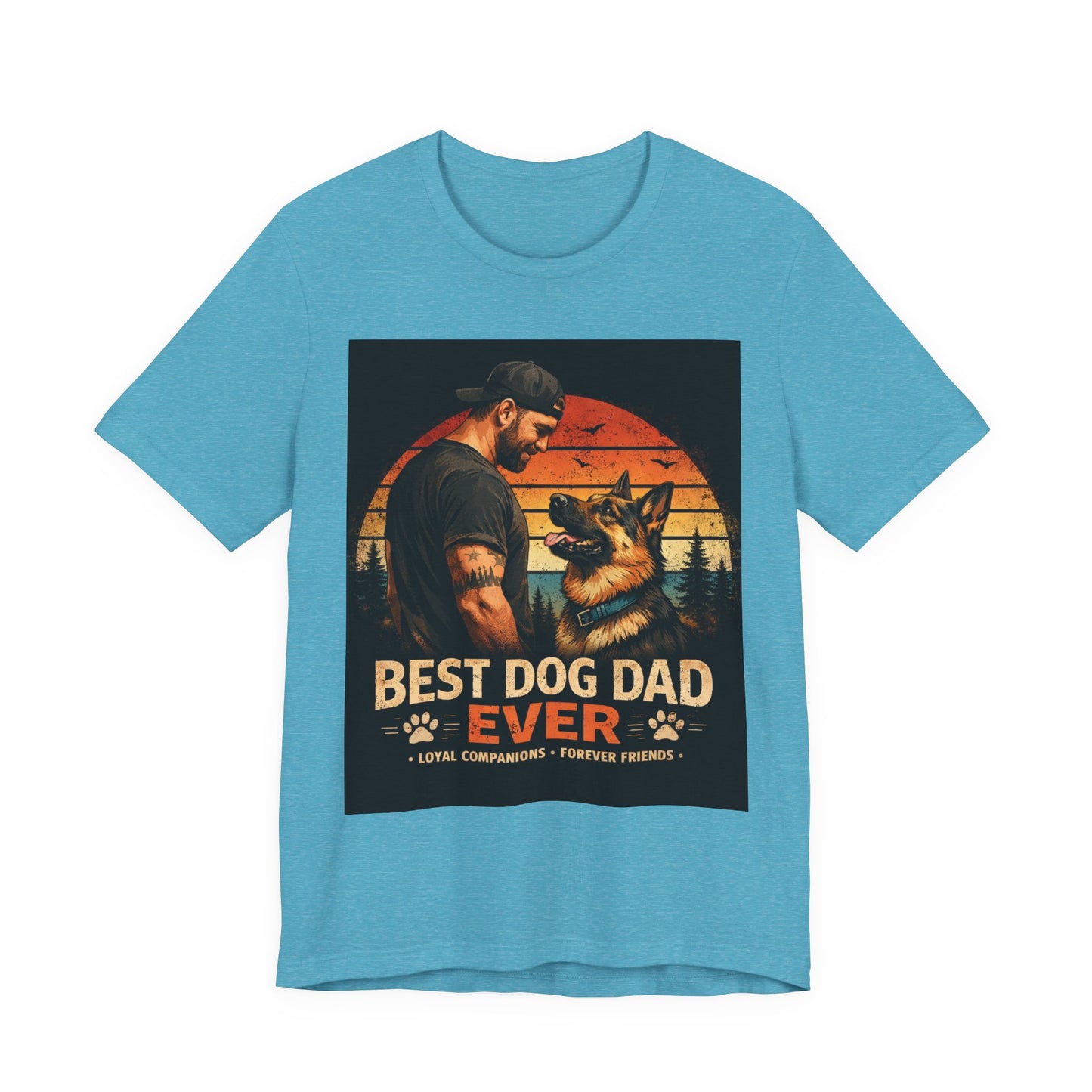 Best Dog Dad Ever Shirt | German Shepherd Dog Dad Tee | Loyal Companions Forever Friends | Bella Canvas 3001 Soft Tee