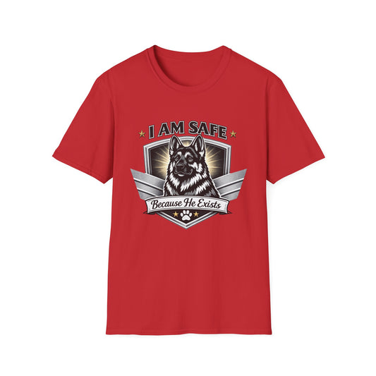 I AM SAFE German Shepherd T-Shirt — K9 Protection Dog Lover Tee