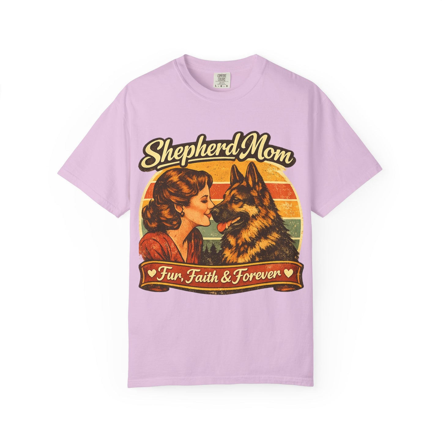 Shepherd Mom Vintage Portrait T-Shirt | German Shepherd Mom Tee
