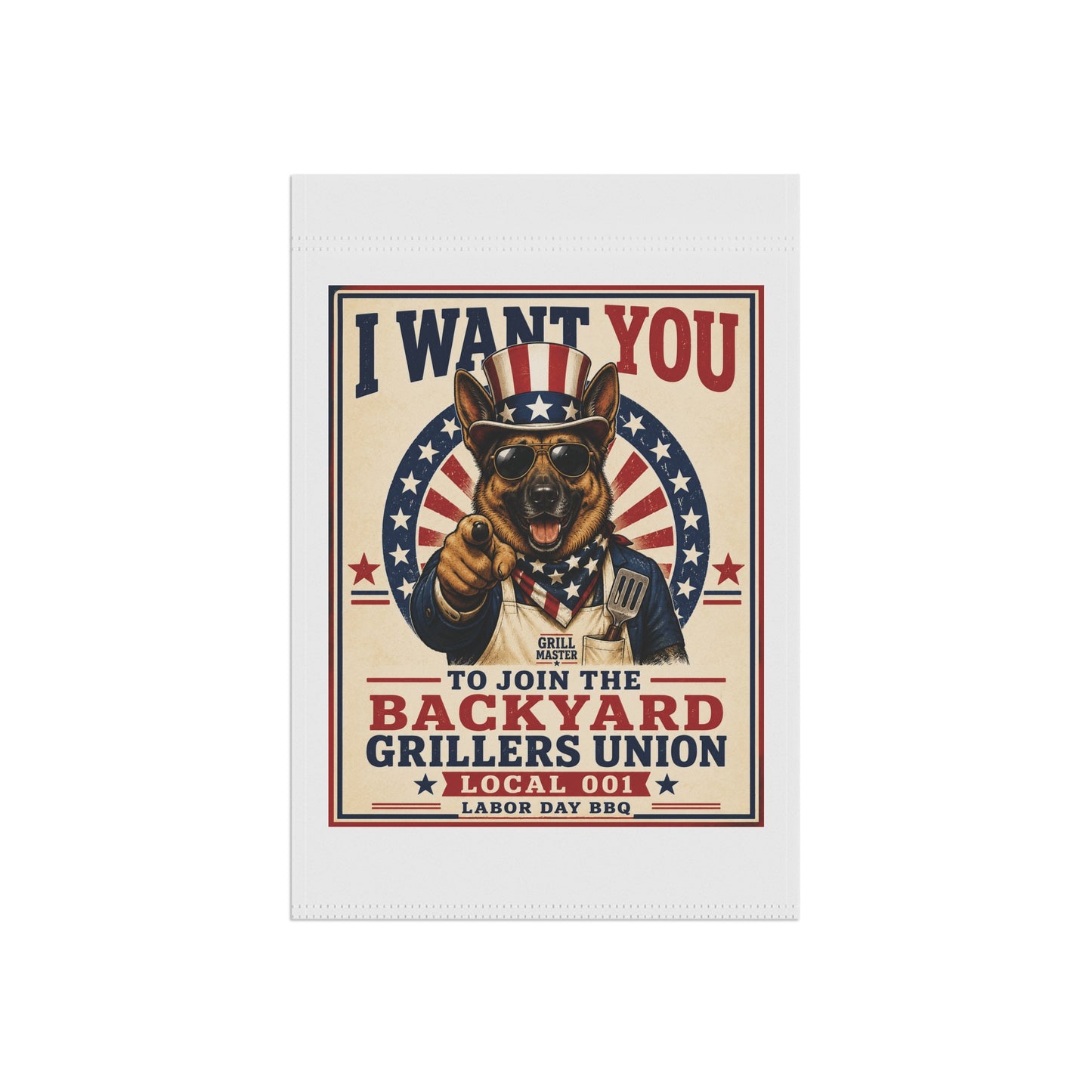 Garden Flag - "I Want You to Join the Backyard Grillers Union" Patriotic BBQ Banner