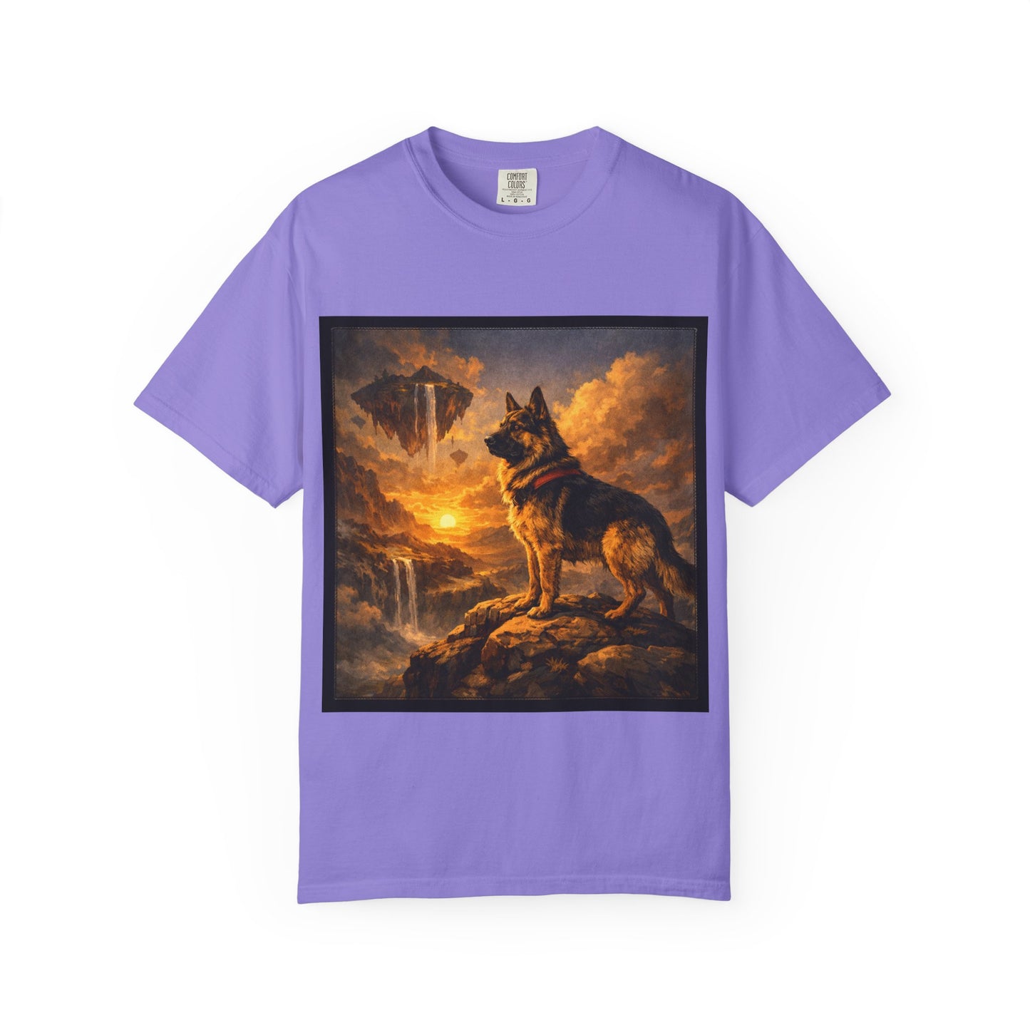 German Shepherd at Sunset T-shirt | Dog Portrait, Epic Landscape