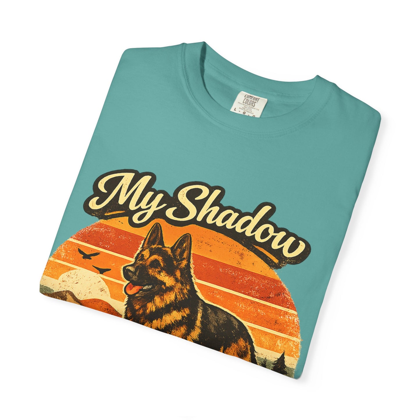German Shepherd 'My Shadow' Vintage Sunset T-Shirt | Dog Lover Tee