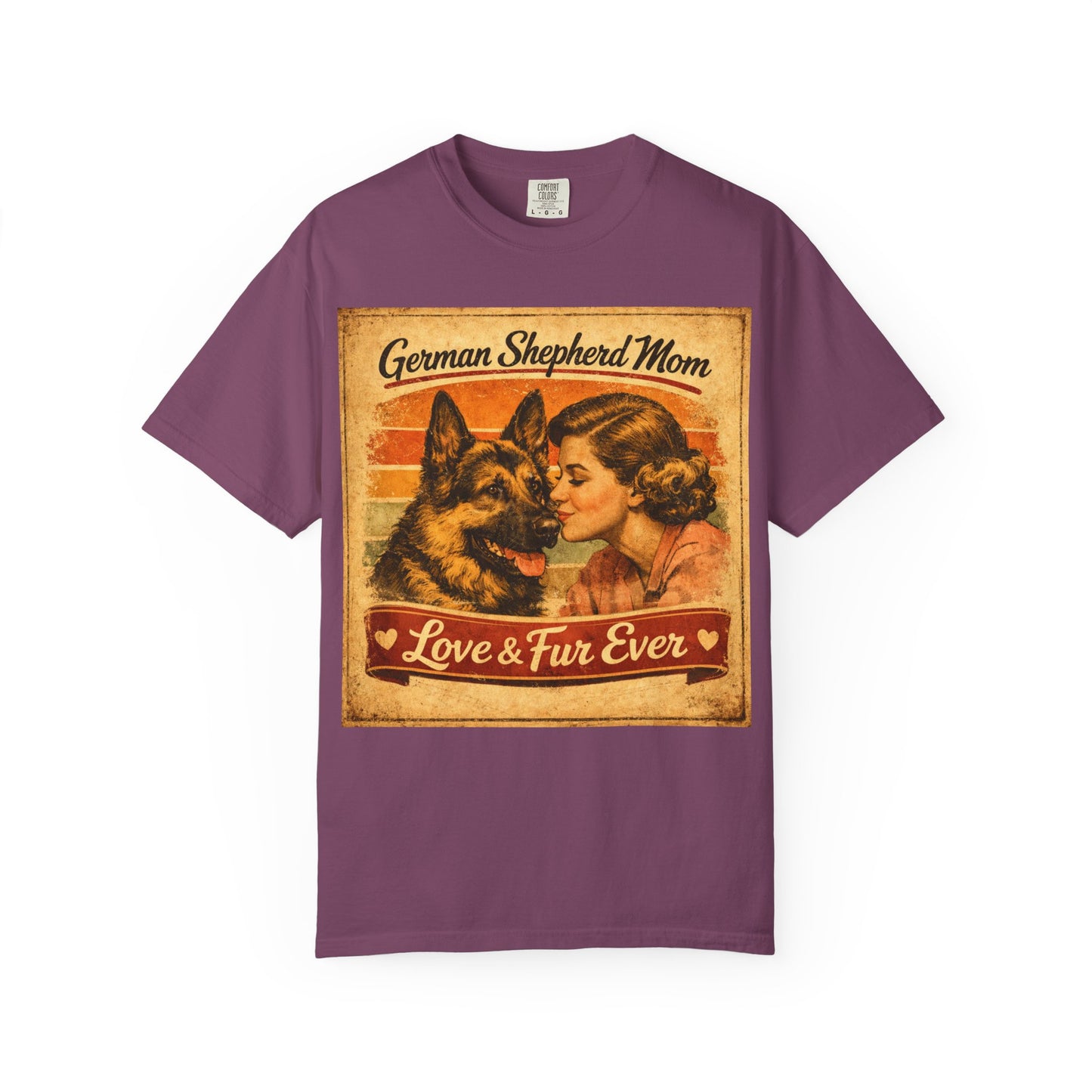 German Shepherd Mom Love & Fur Ever T-shirt | Vintage Dog Mom Tee