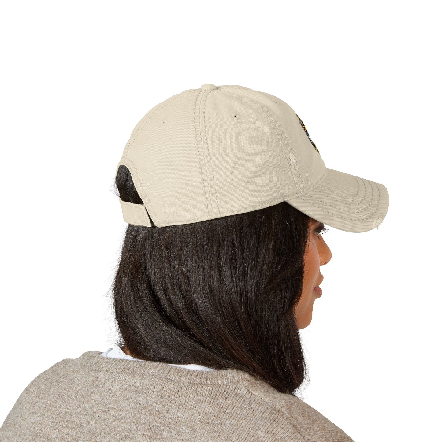 Distressed Embroidered Dad Hat — Tactical K9 Logo Cap