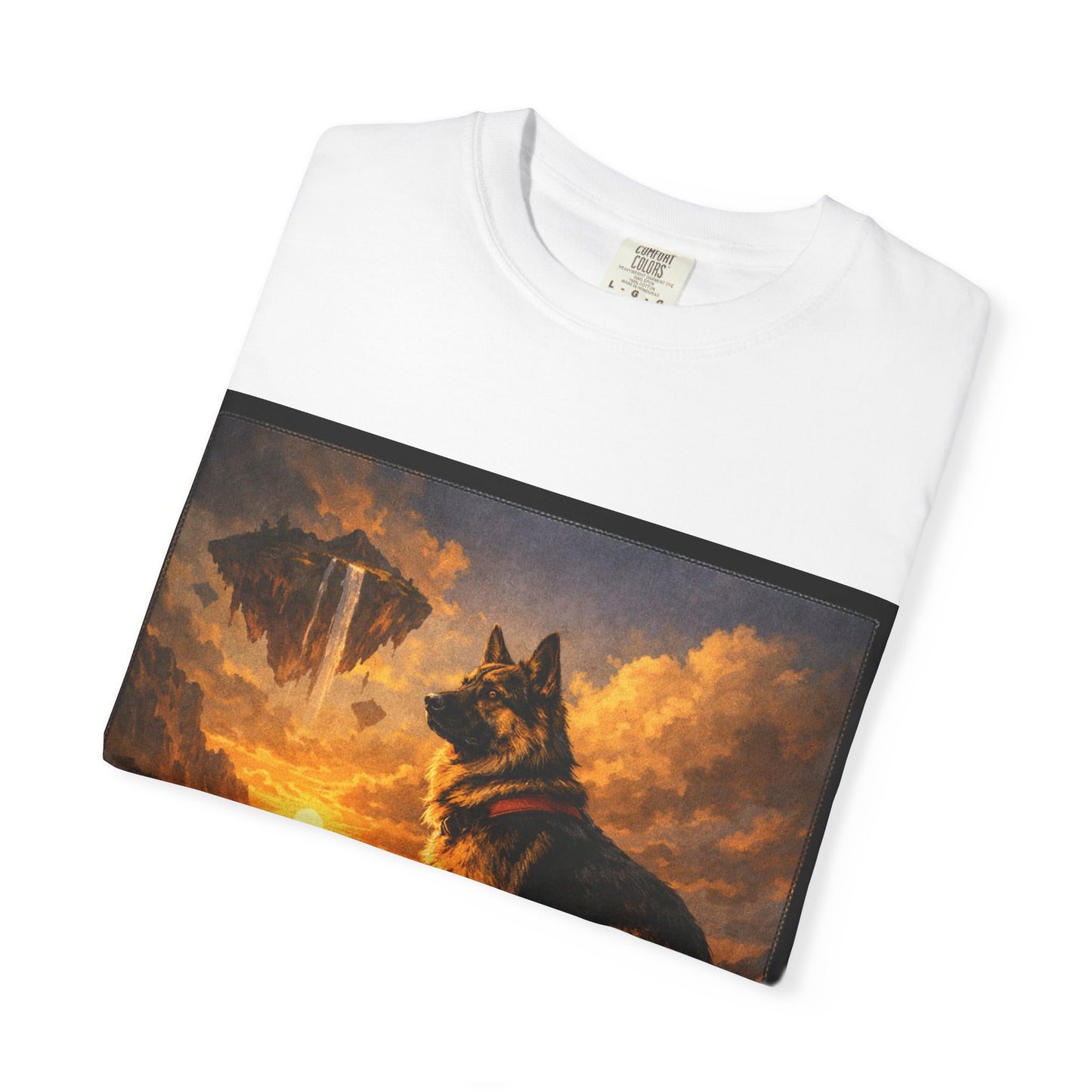 German Shepherd at Sunset T-shirt | Dog Portrait, Epic Landscape