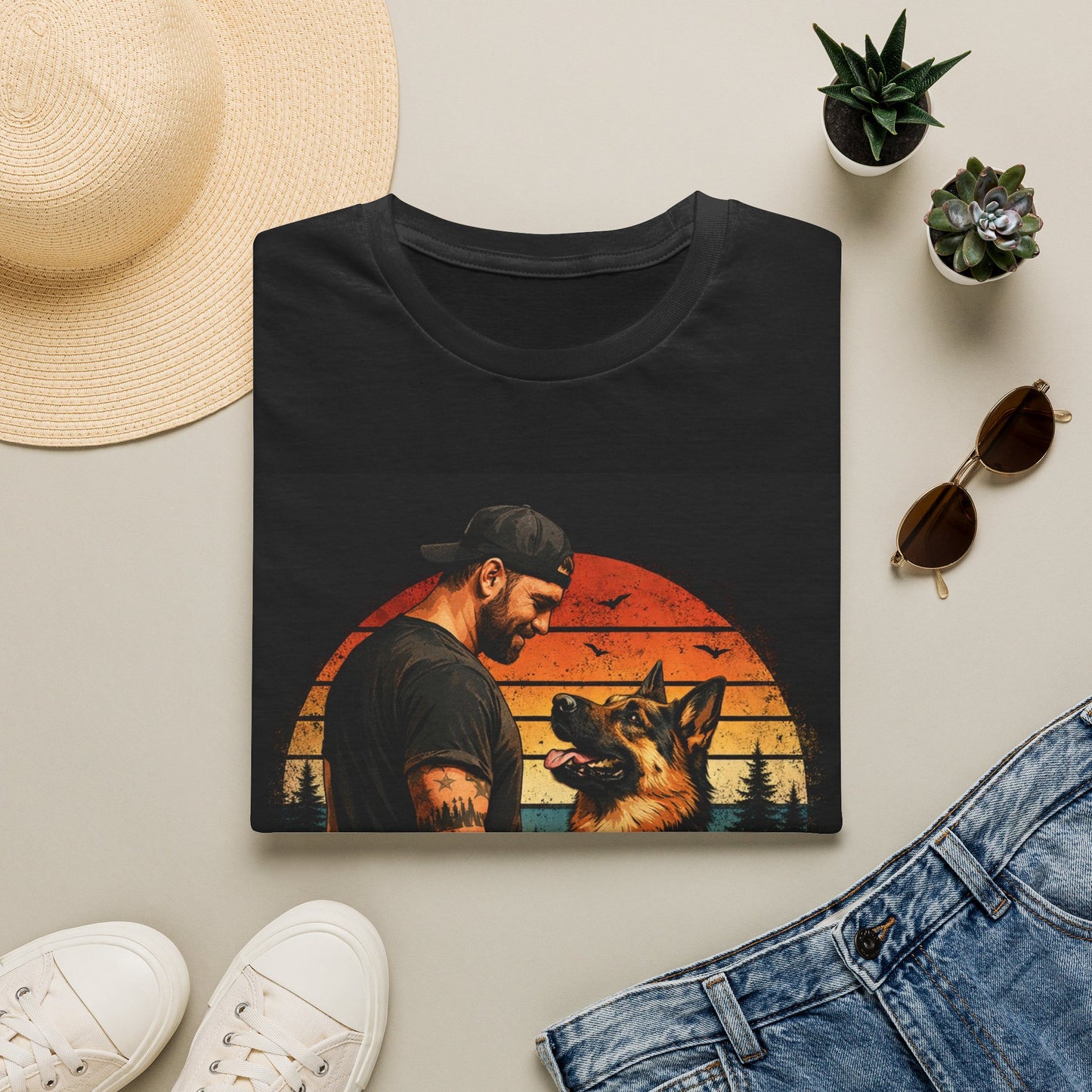 Best Dog Dad Ever Shirt | German Shepherd Dog Dad Tee | Loyal Companions Forever Friends | Gildan 64000 Softstyle