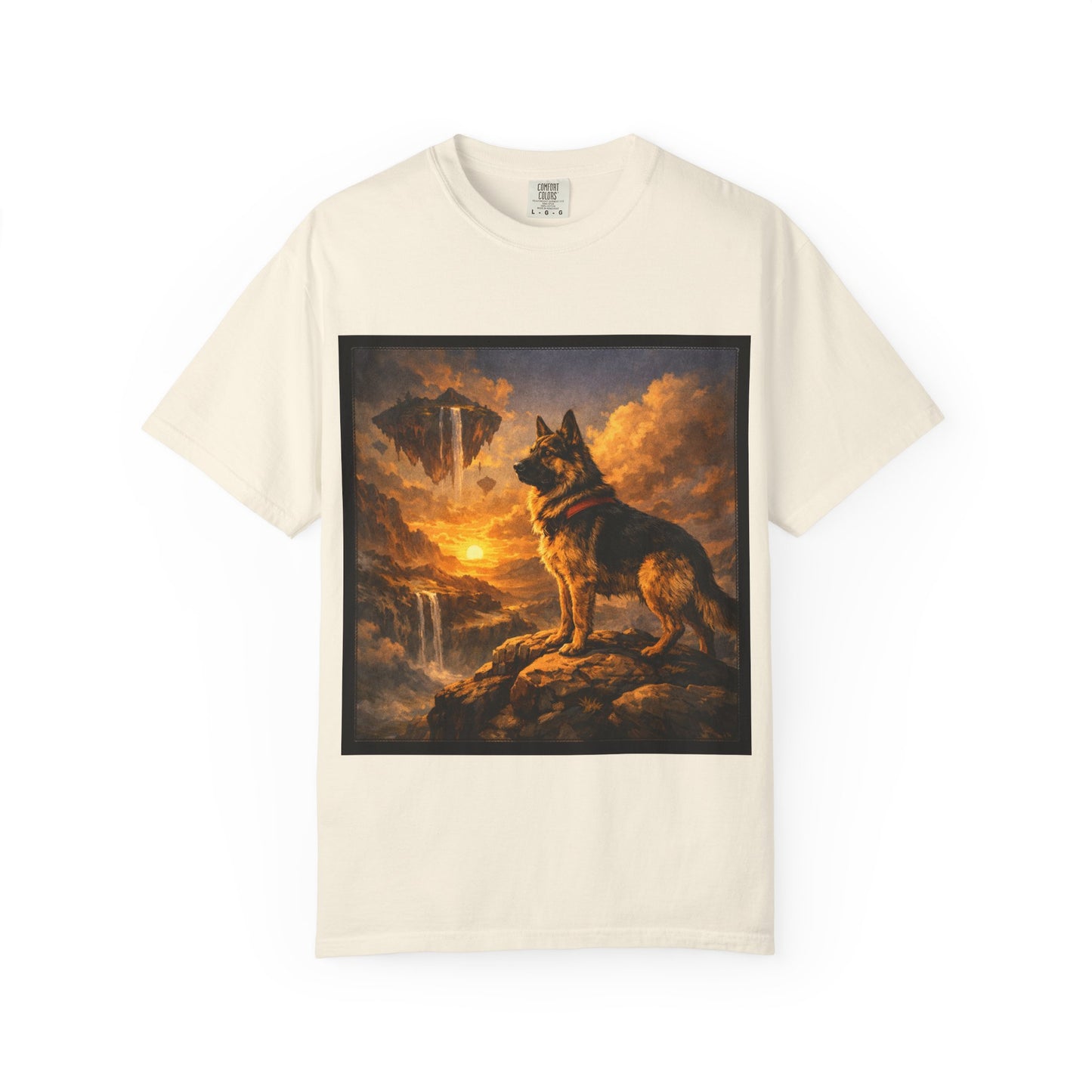 German Shepherd at Sunset T-shirt | Dog Portrait, Epic Landscape