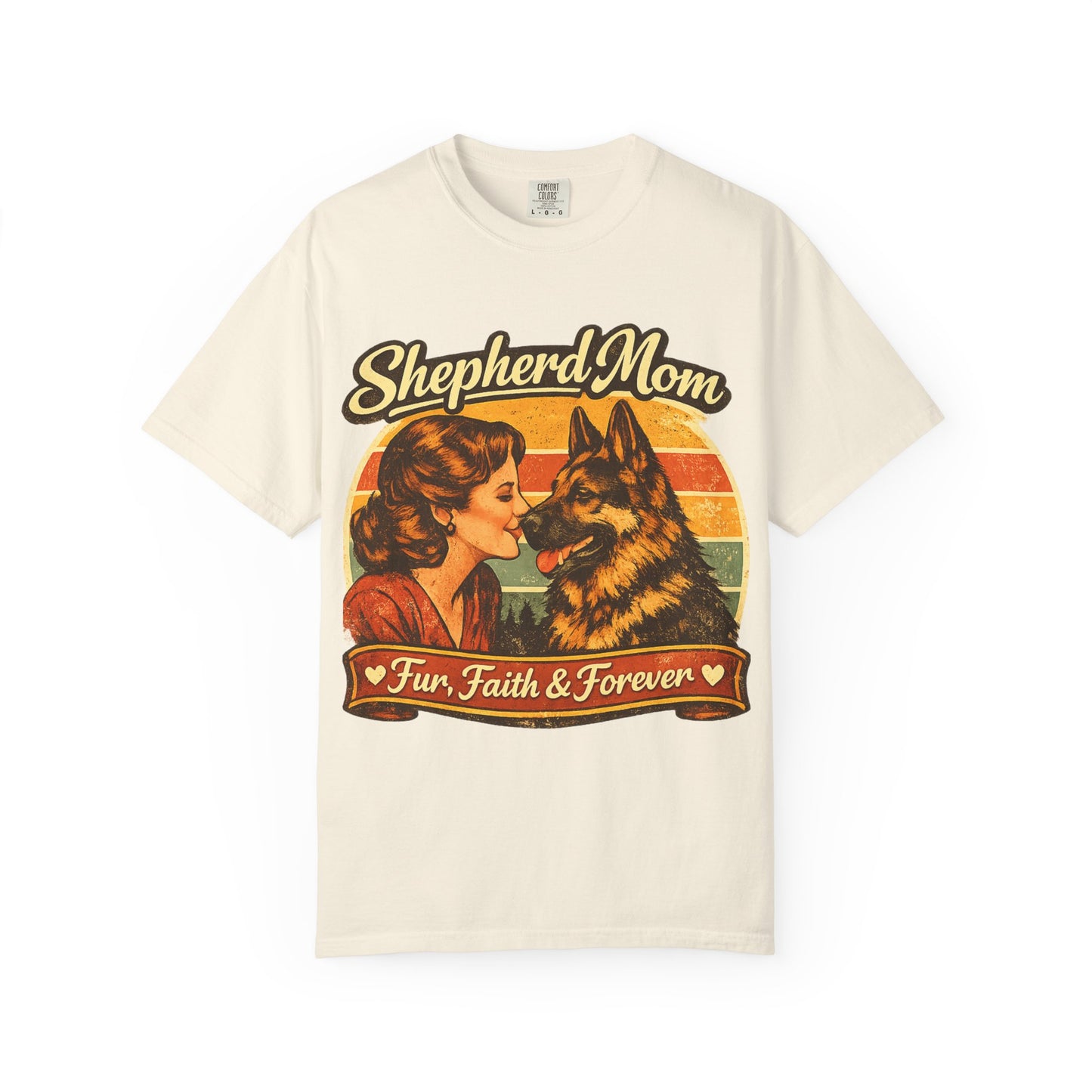 Shepherd Mom Vintage Portrait T-Shirt | German Shepherd Mom Tee
