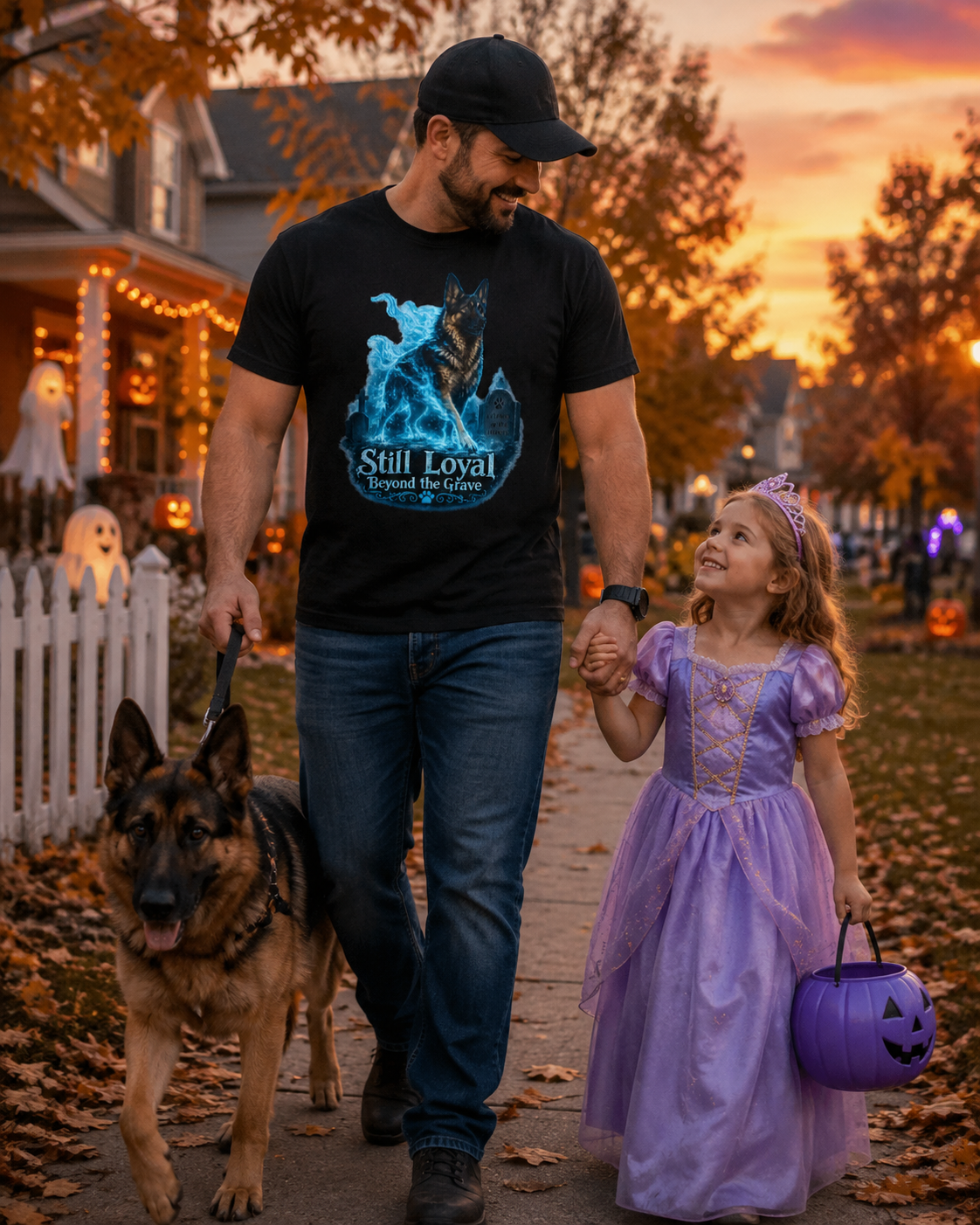 Ghost German Shepherd Shirt | Still Loyal Beyond the Grave | Gothic Halloween Dog T-Shirt