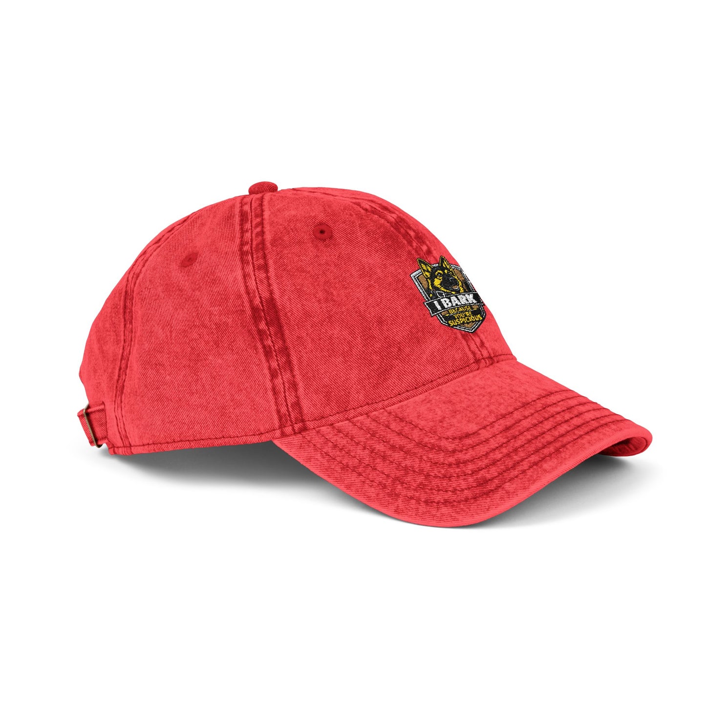 Vintage Embroidered Cap — Distressed Retro Tiger Crest Hat