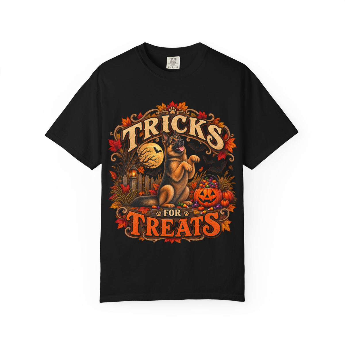 German Shepherd Tricks for Treats Halloween T-Shirt