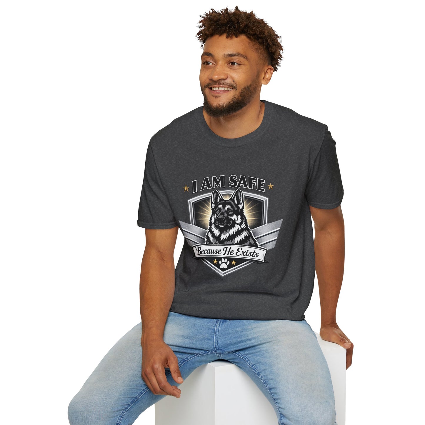 I AM SAFE German Shepherd T-Shirt — K9 Protection Dog Lover Tee