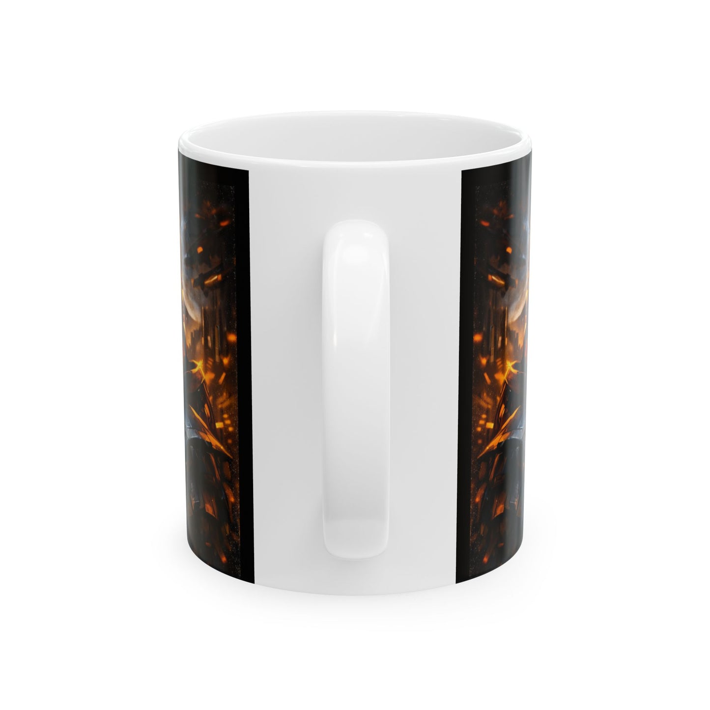 Cyberpunk German Shepherd Illustration Mug | Ceramic Mug