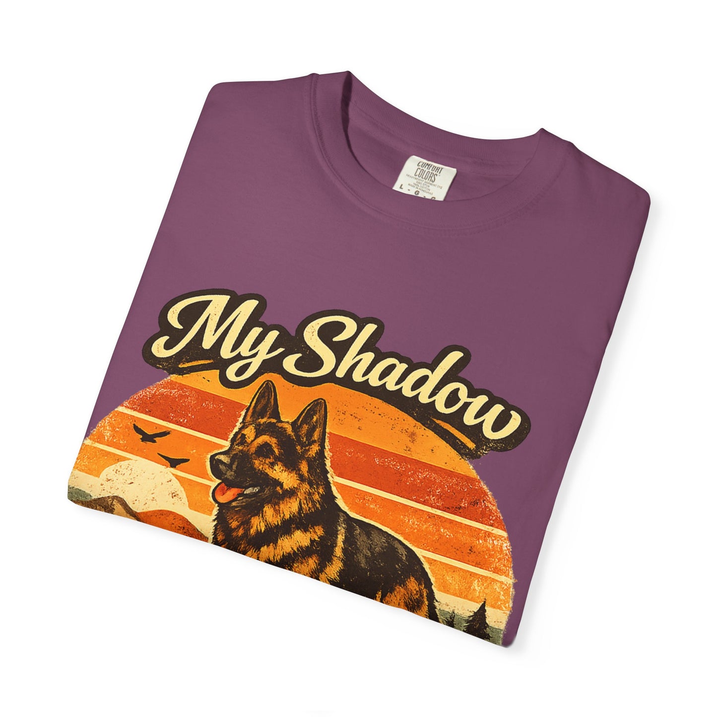 German Shepherd 'My Shadow' Vintage Sunset T-Shirt | Dog Lover Tee