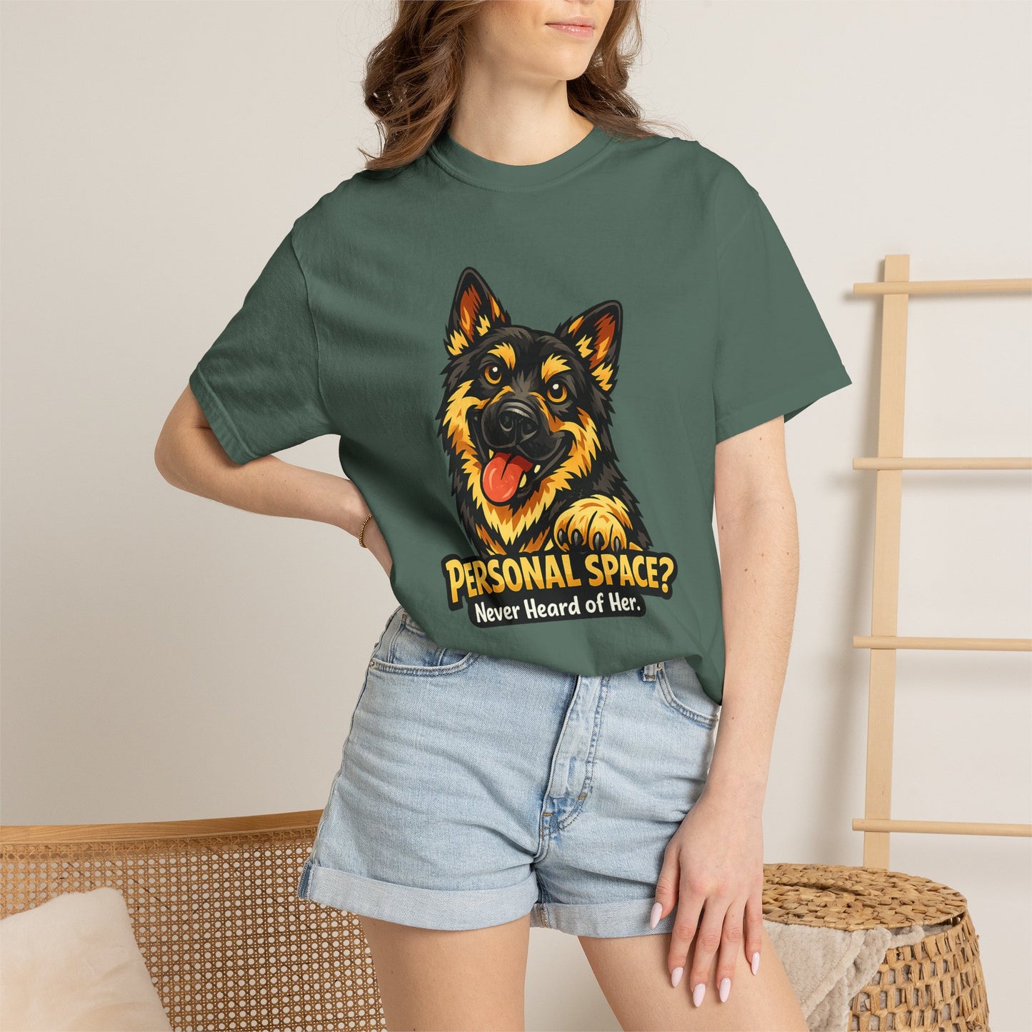 Personal Space? Never Heard of Her German Shepherd T-Shirt | Funny Dog Tee