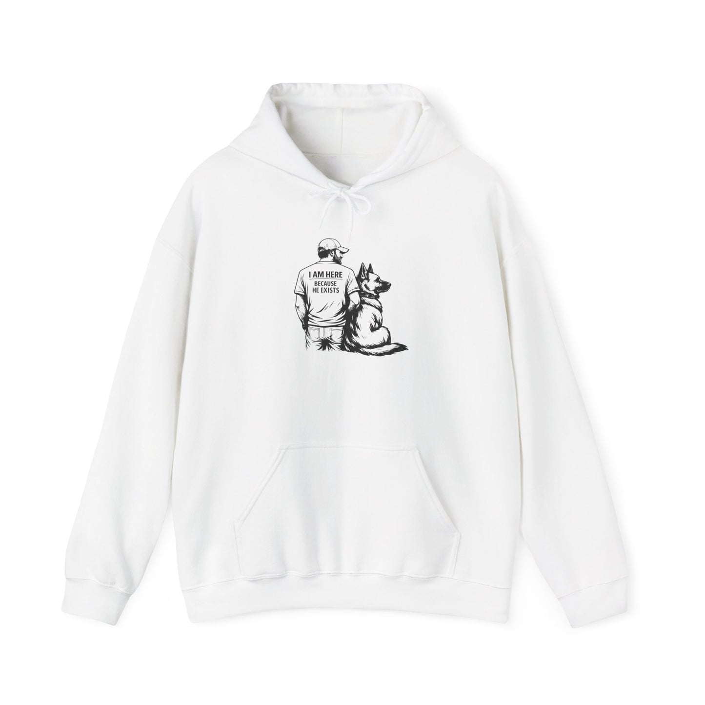 Hoodie — I Am My Dog’s Human Graphic Pullover (Man with German Shepherd)