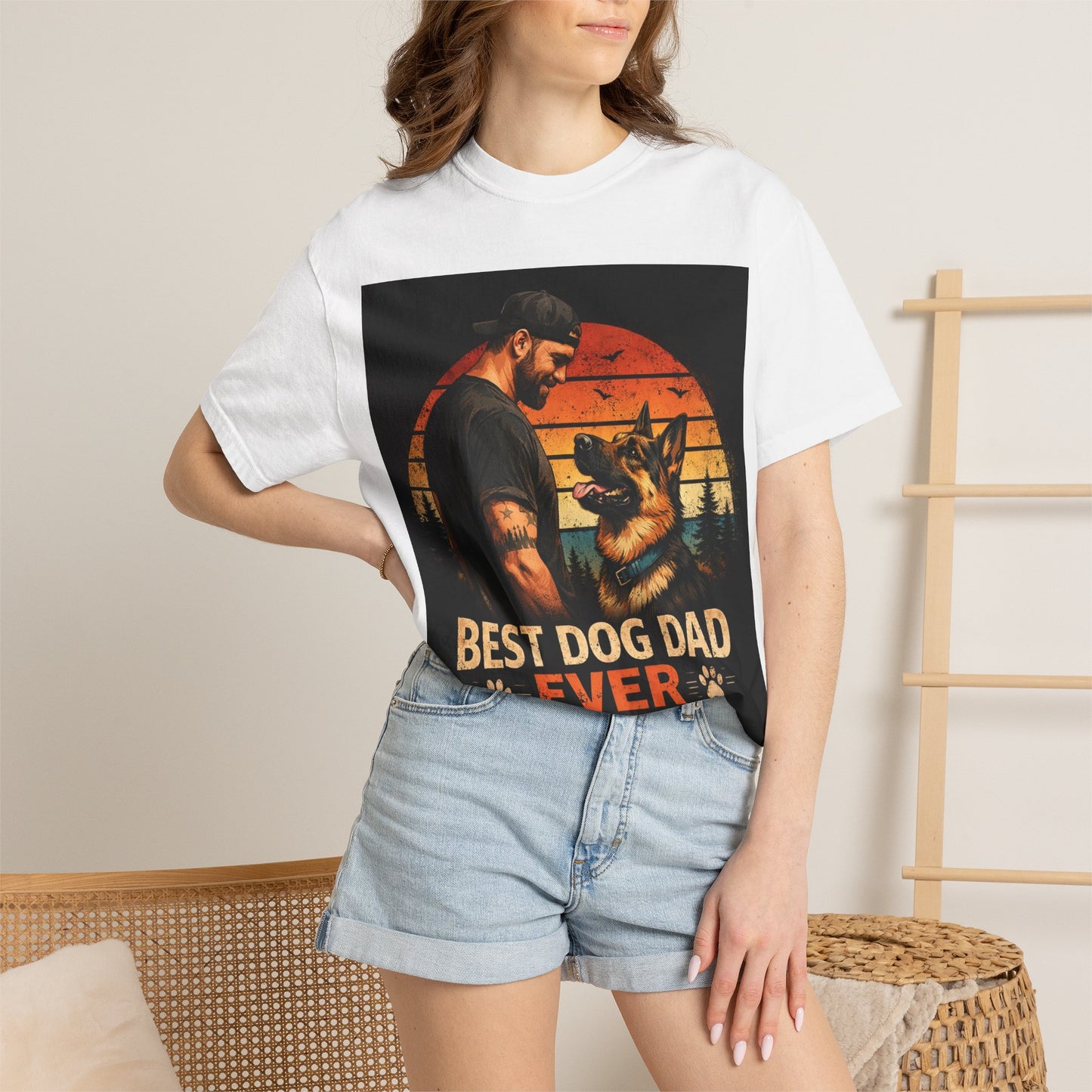 Best Dog Dad Ever Shirt | German Shepherd Dog Dad Tee | Loyal Companions Forever Friends | Comfort Colors 1717 Vintage Tee