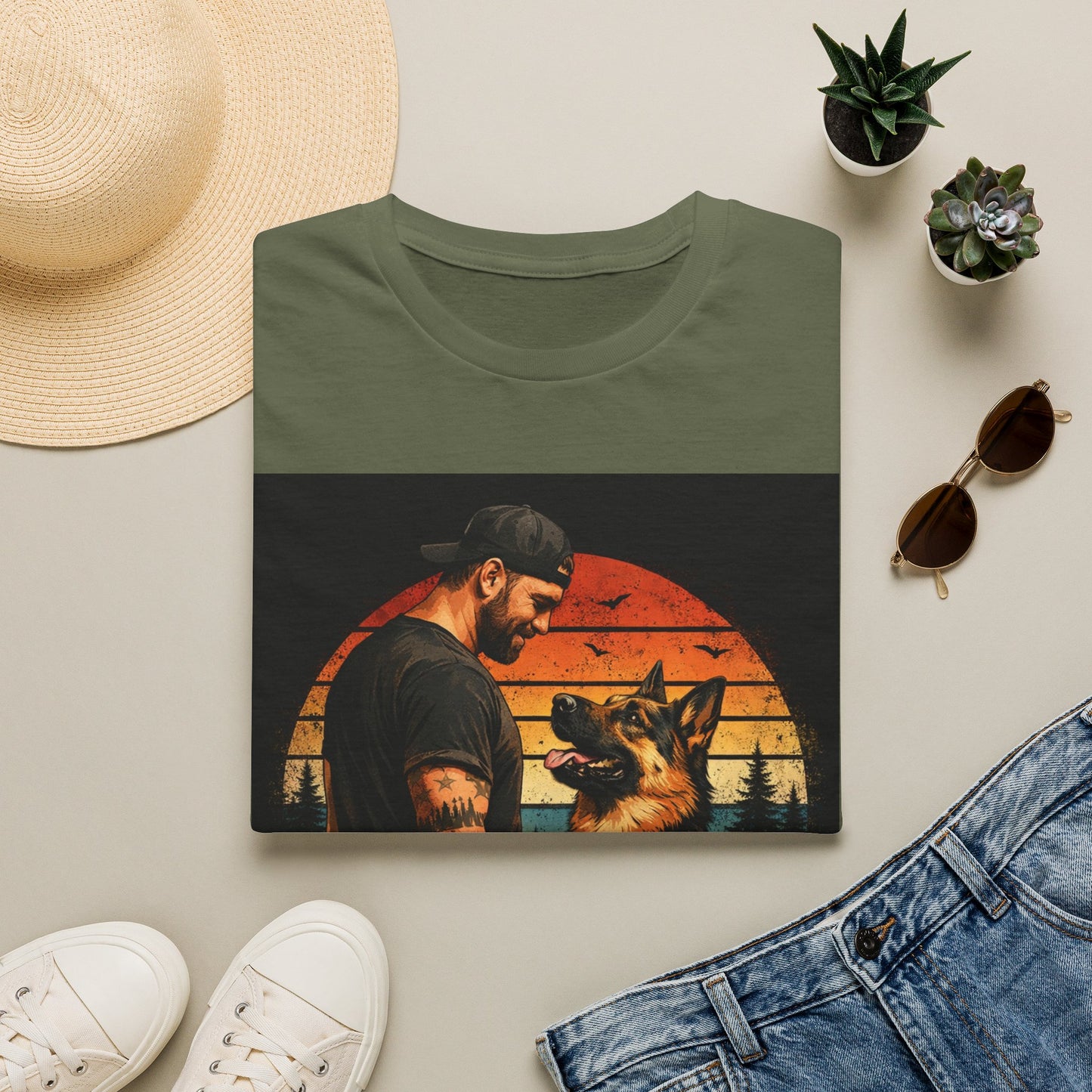 Best Dog Dad Ever Shirt | German Shepherd Dog Dad Tee | Loyal Companions Forever Friends | Gildan 64000 Softstyle