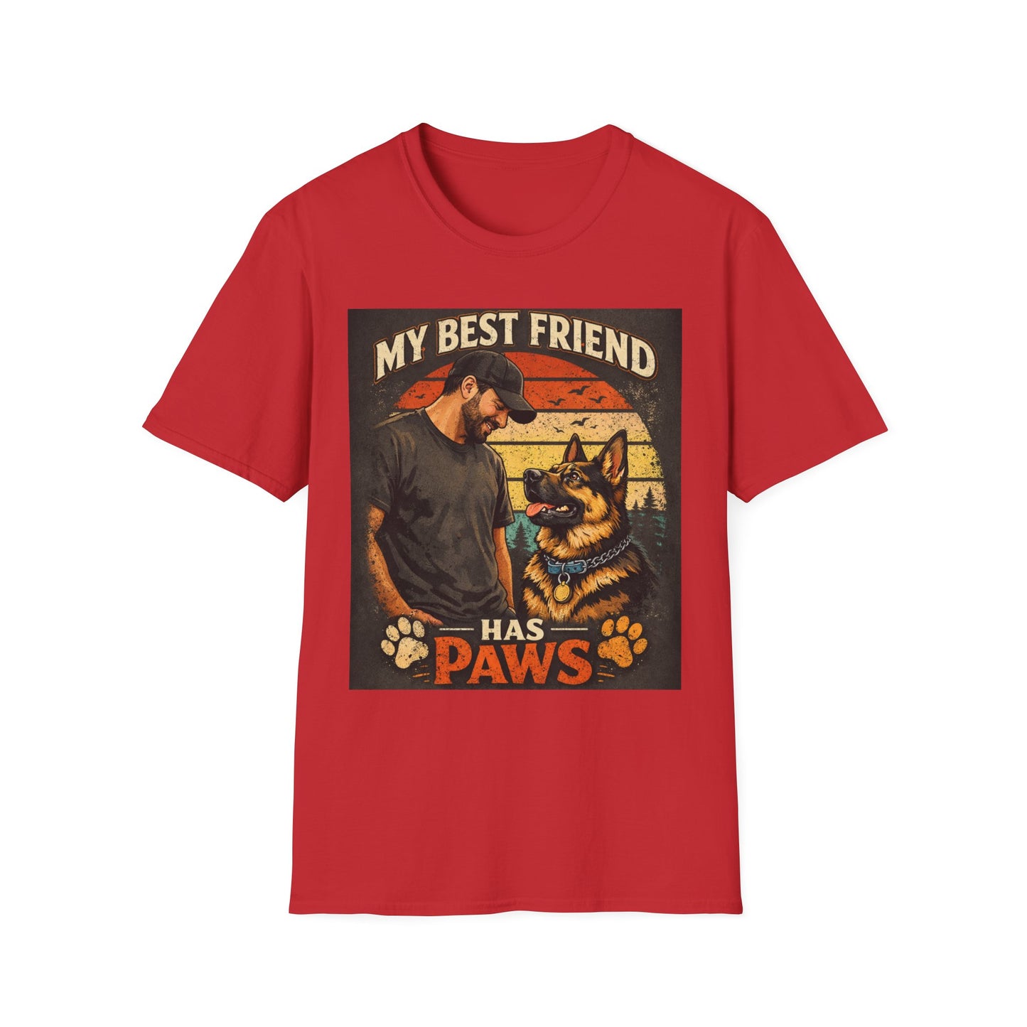 My Best Friend Has Paws T-Shirt | Dog Lover Retro Graphic