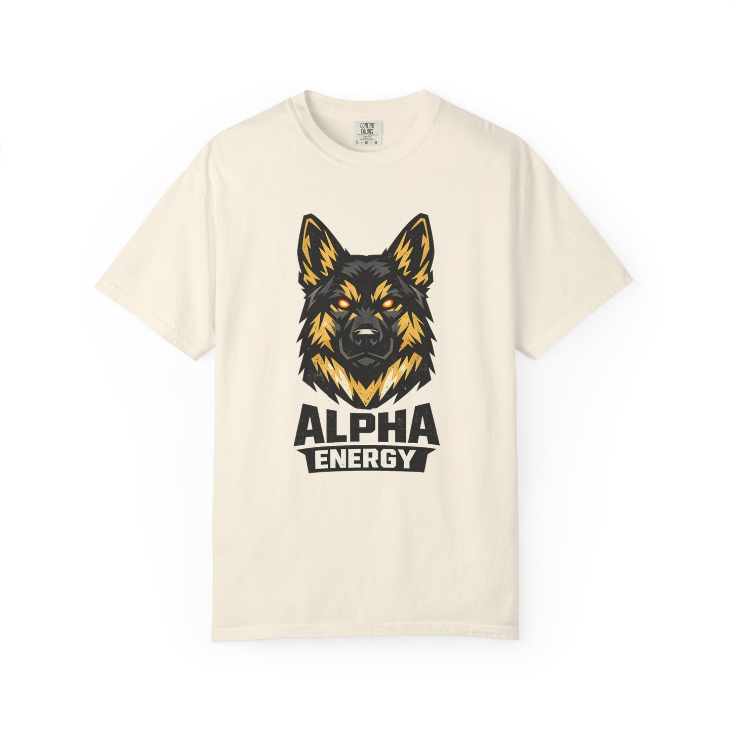 Alpha Energy German Shepherd Head T‑Shirt – Athletic Logo Dog Lover Tee | Bold Working Dog Graphic for Fitness & Streetwear | T‑Shirt