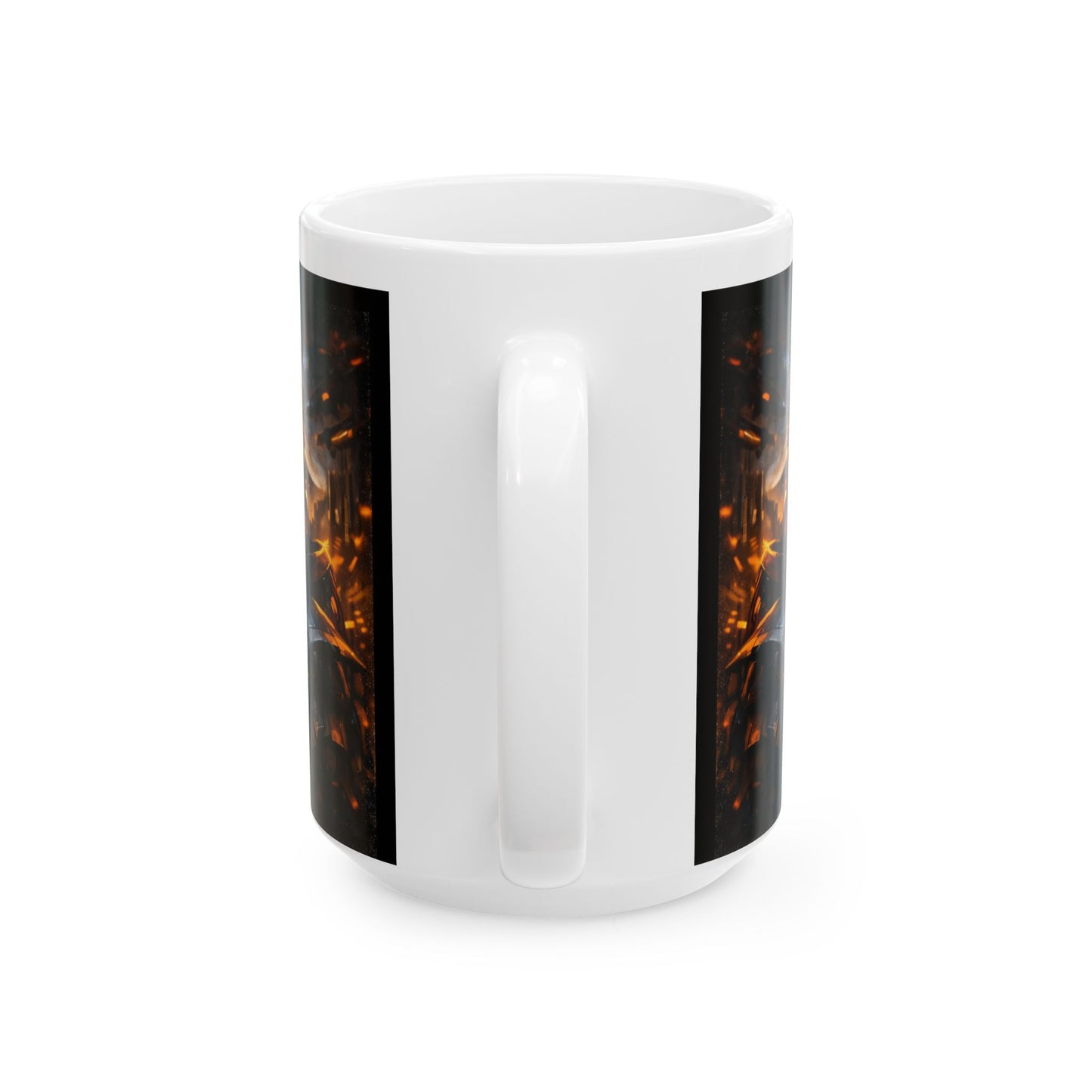 Cyberpunk German Shepherd Illustration Mug | Ceramic Mug