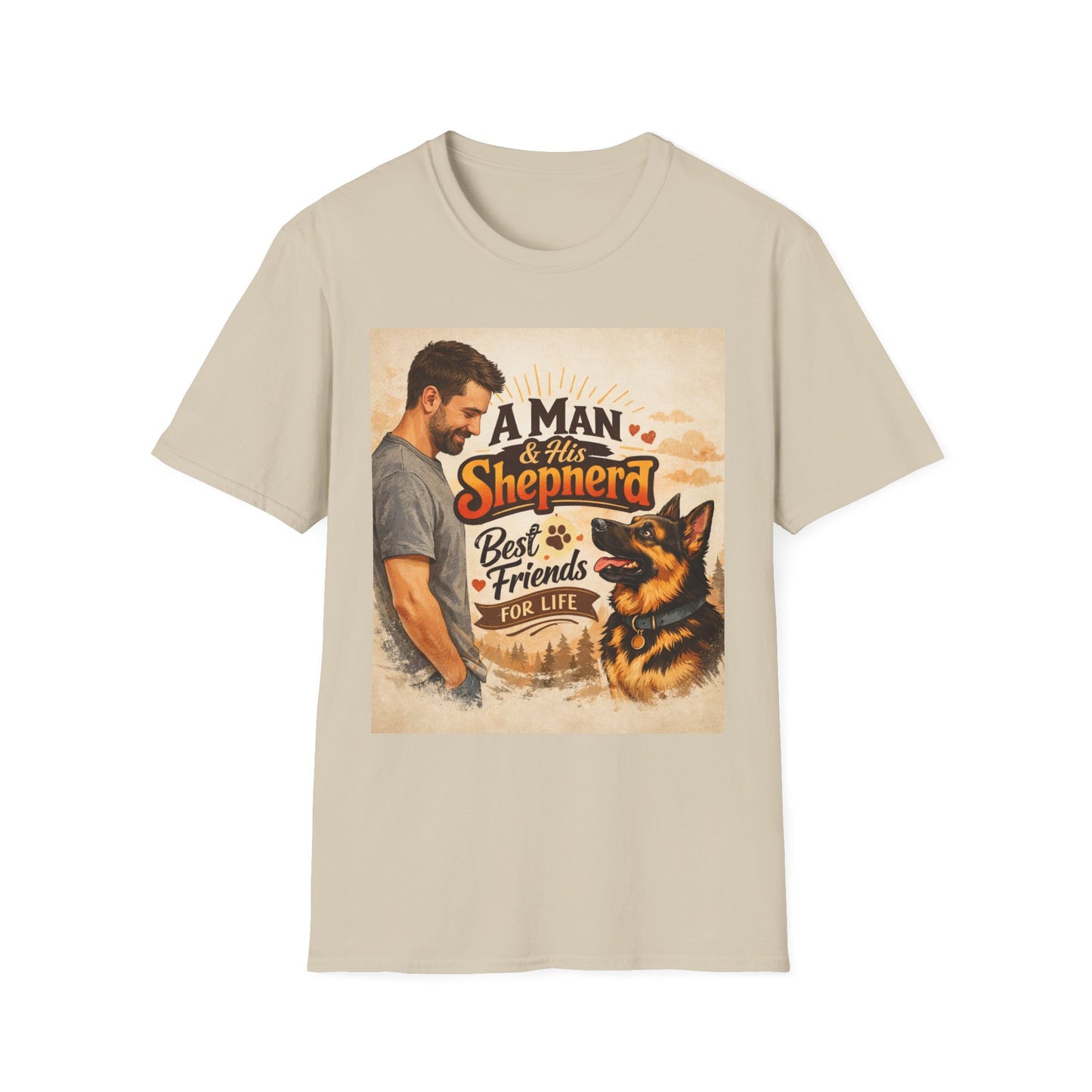 A Man & His Shepherd German Shepherd T-Shirt | Dog Lover Shirt | Gift for German Shepherd Owners