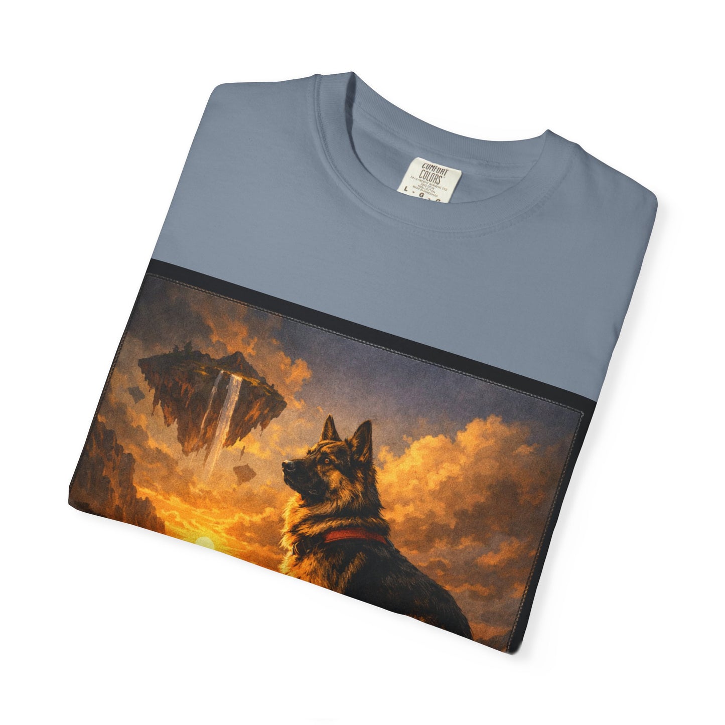 German Shepherd at Sunset T-shirt | Dog Portrait, Epic Landscape