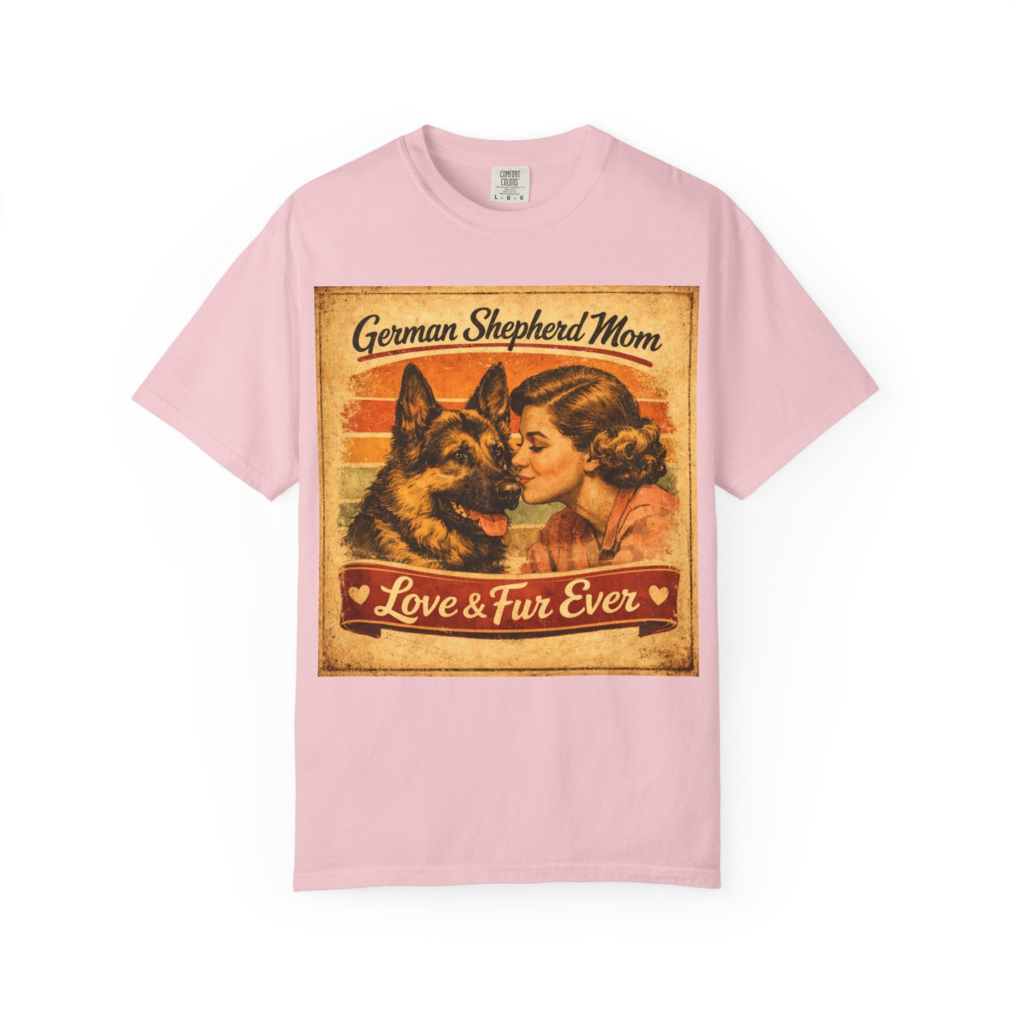 German Shepherd Mom Love & Fur Ever T-shirt | Vintage Dog Mom Tee