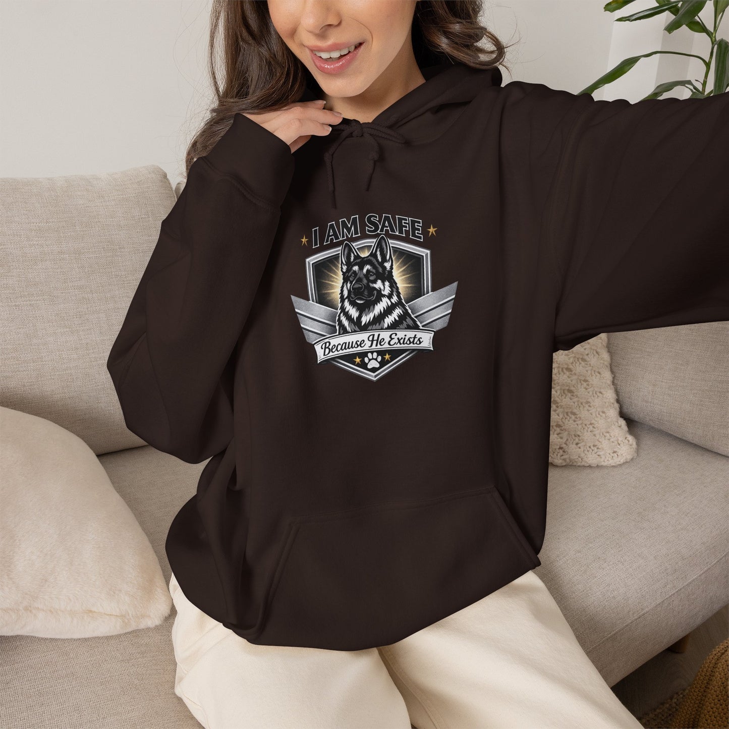 Hoodie — "I AM SAFE" Guardian Eagle Emblem Sweatshirt