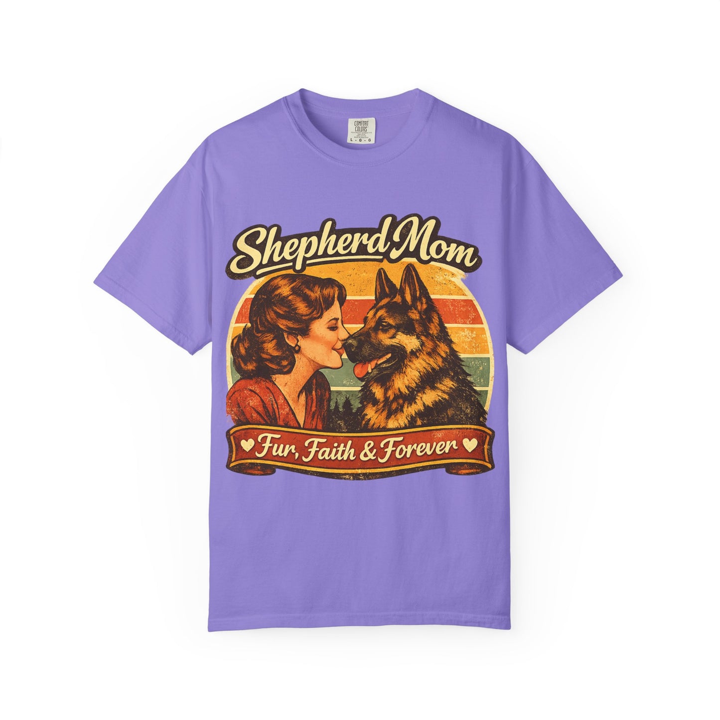 Shepherd Mom Vintage Portrait T-Shirt | German Shepherd Mom Tee