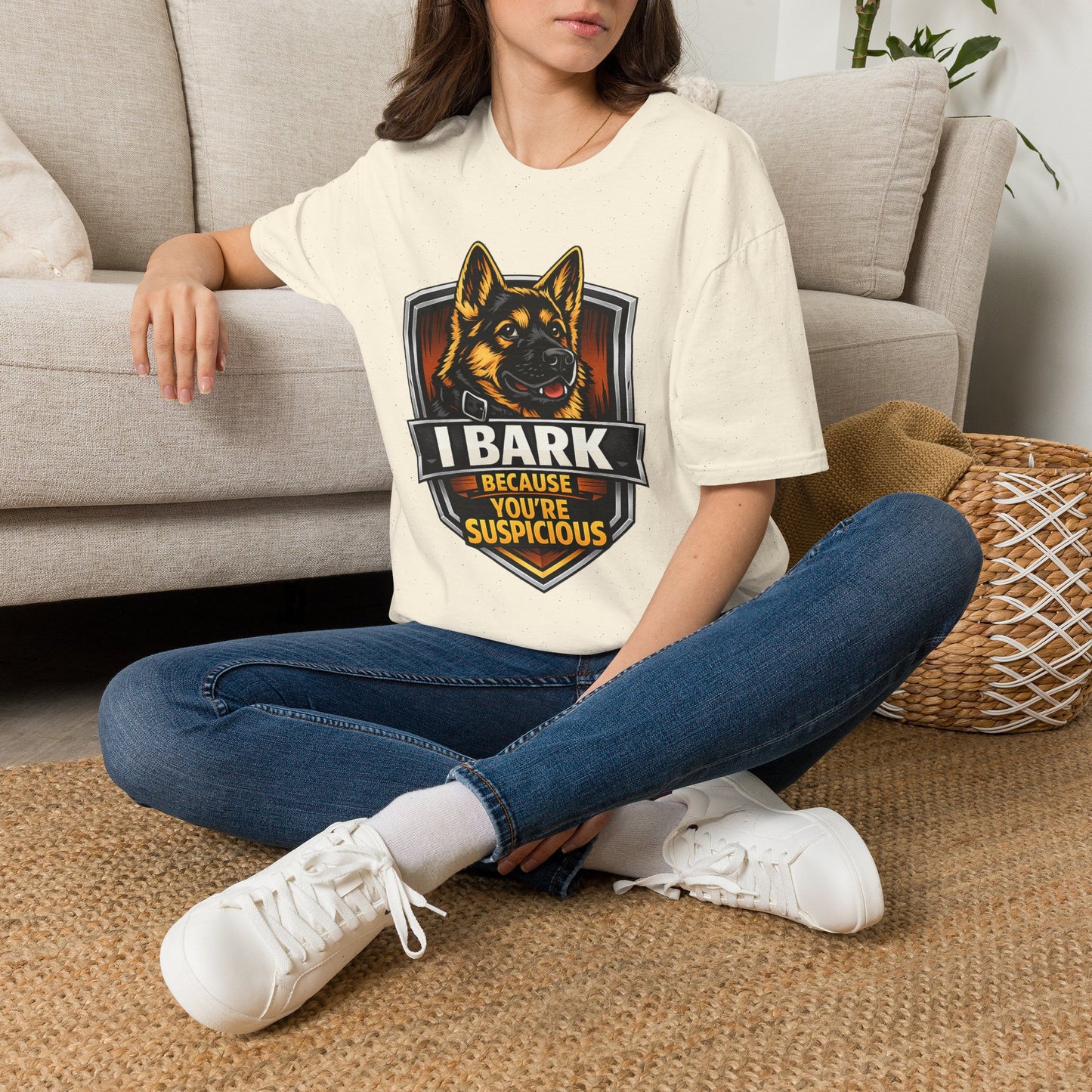 I Bark Because Youre Suspicious German Shepherd T-Shirt
