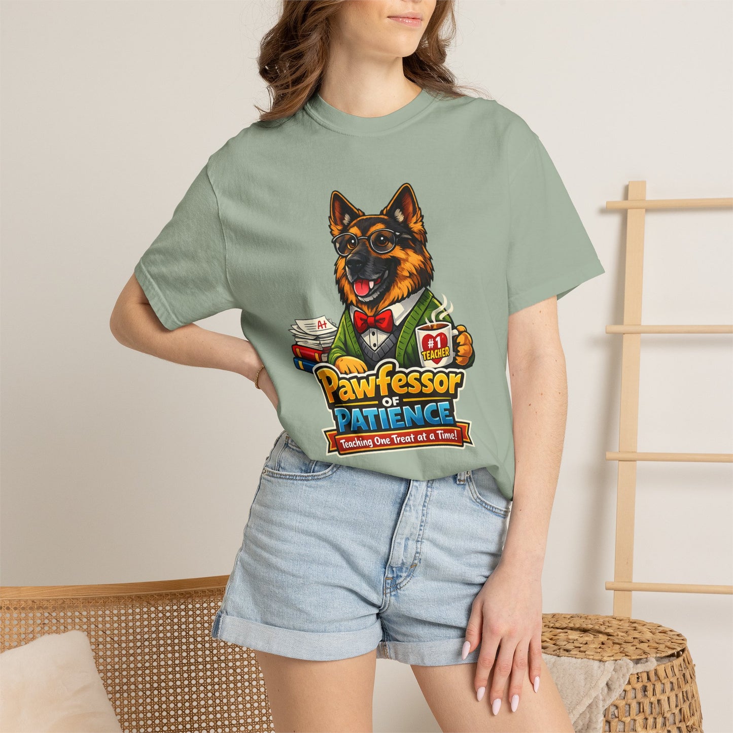 Pawfessor of Patience T-Shirt | German Shepherd Teacher Design