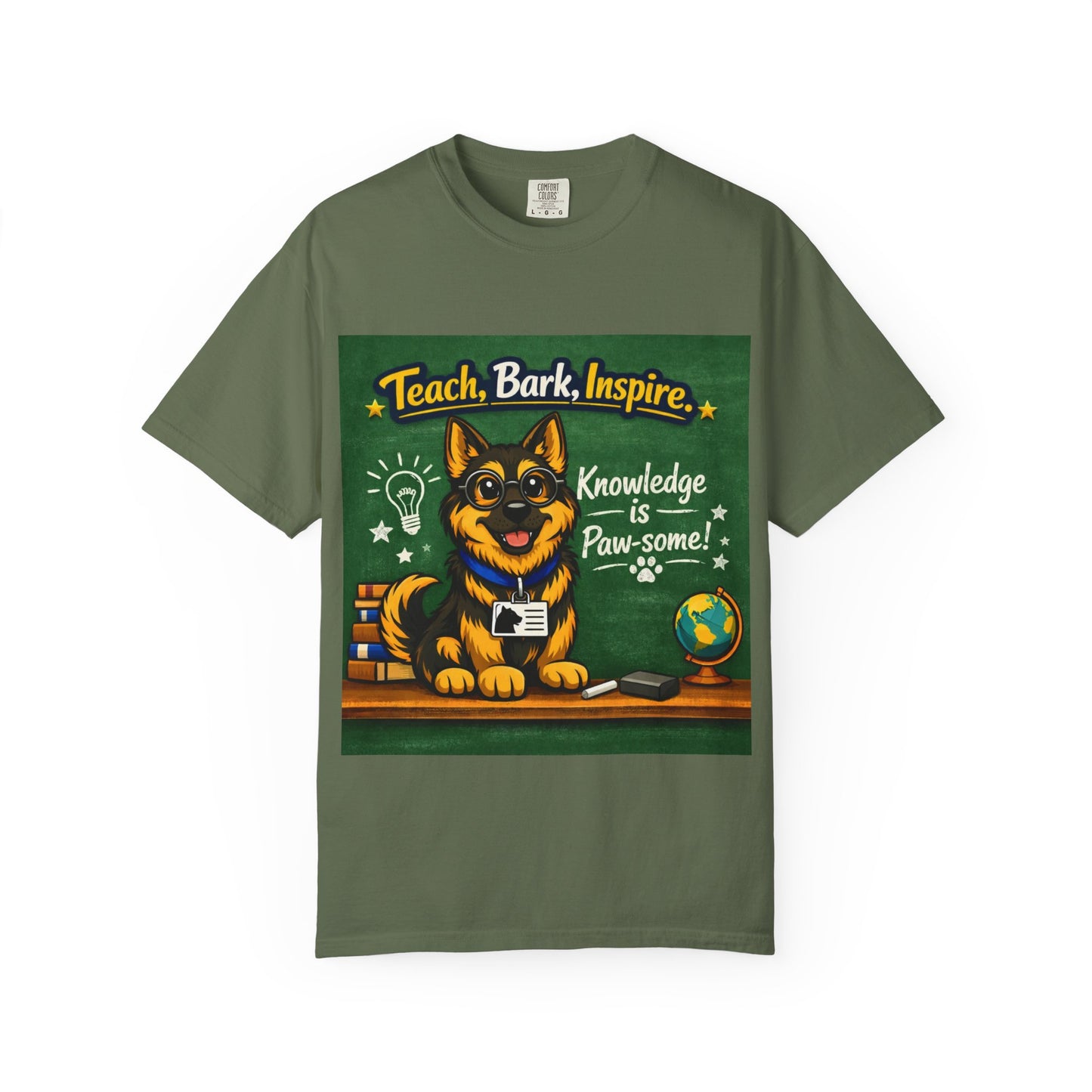 Teach, Bark, Inspire T-Shirt | German Shepherd Teacher Shirt