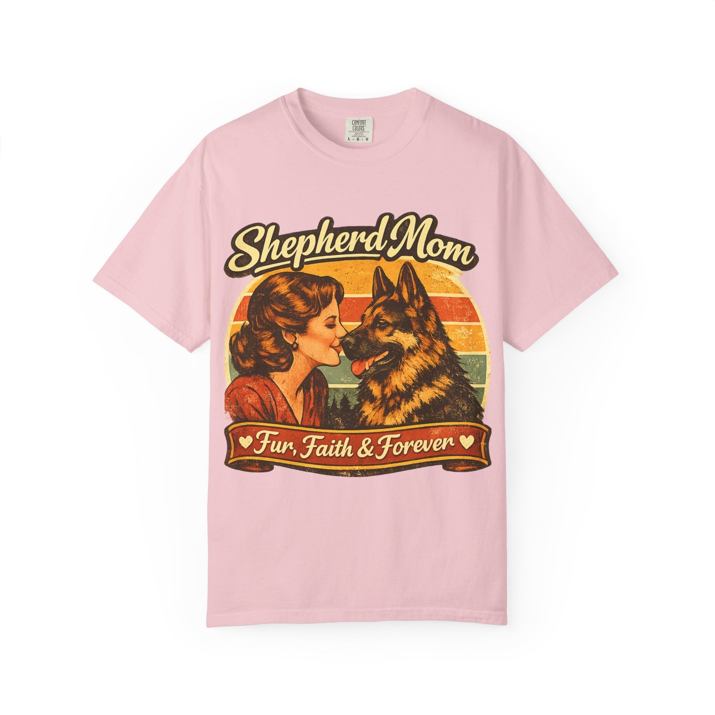 Shepherd Mom Vintage Portrait T-Shirt | German Shepherd Mom Tee