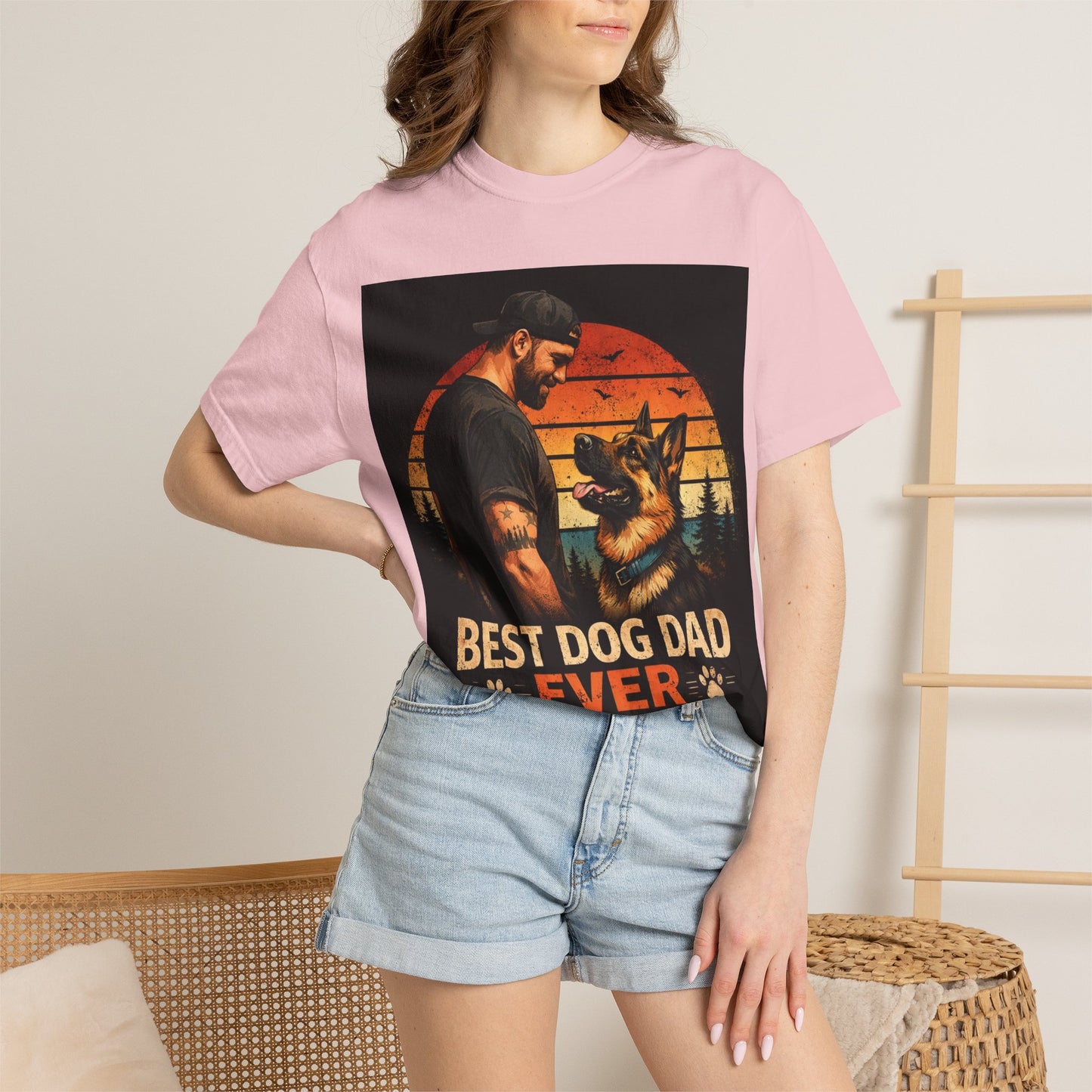Best Dog Dad Ever Shirt | German Shepherd Dog Dad Tee | Loyal Companions Forever Friends | Comfort Colors 1717 Vintage Tee