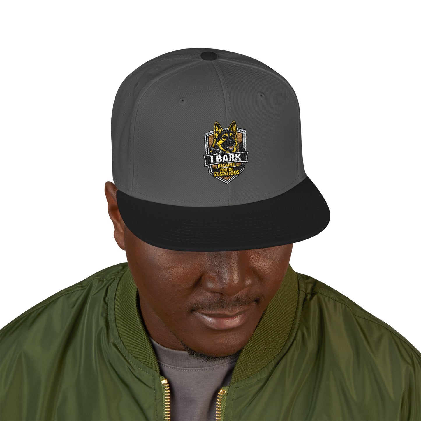 Embroidered Crown Skull Snapback Hat — Streetwear Baseball Cap with Gold Accent