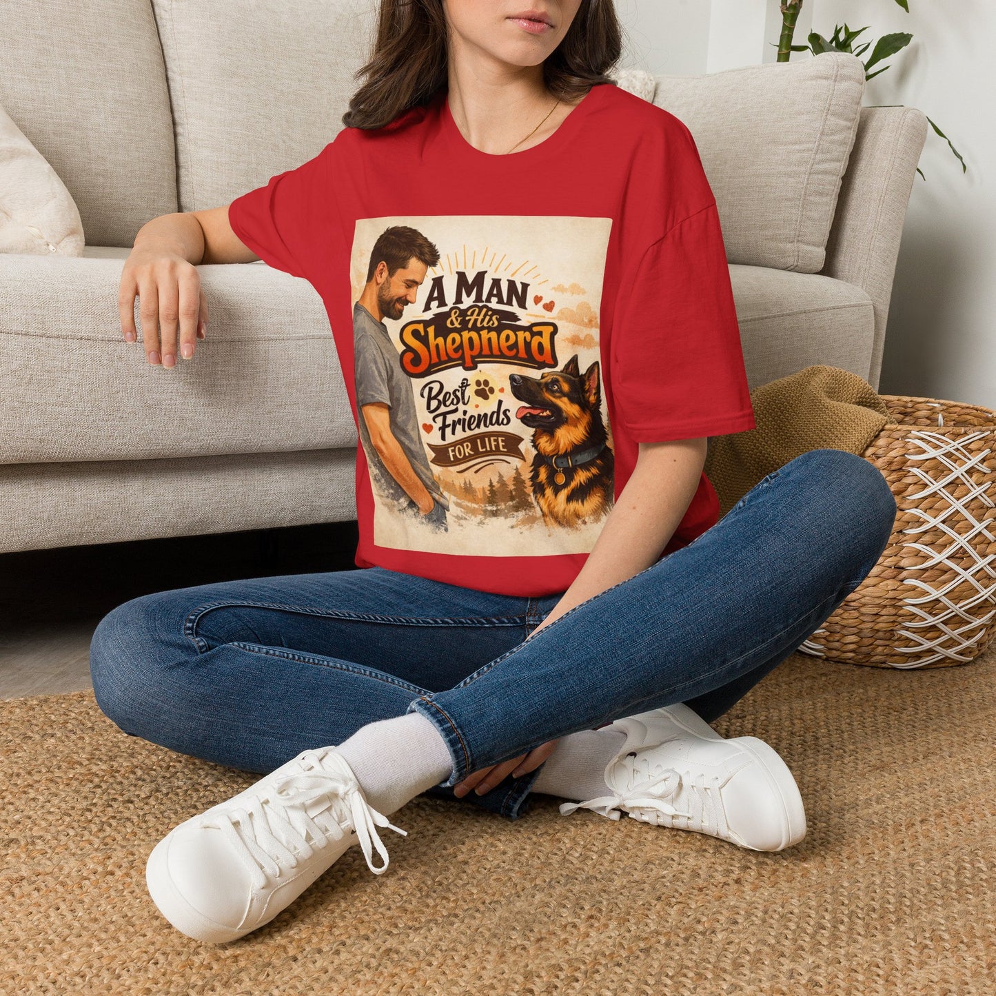 A Man & His Shepherd T‑Shirt — German Shepherd Dog Lover Tee