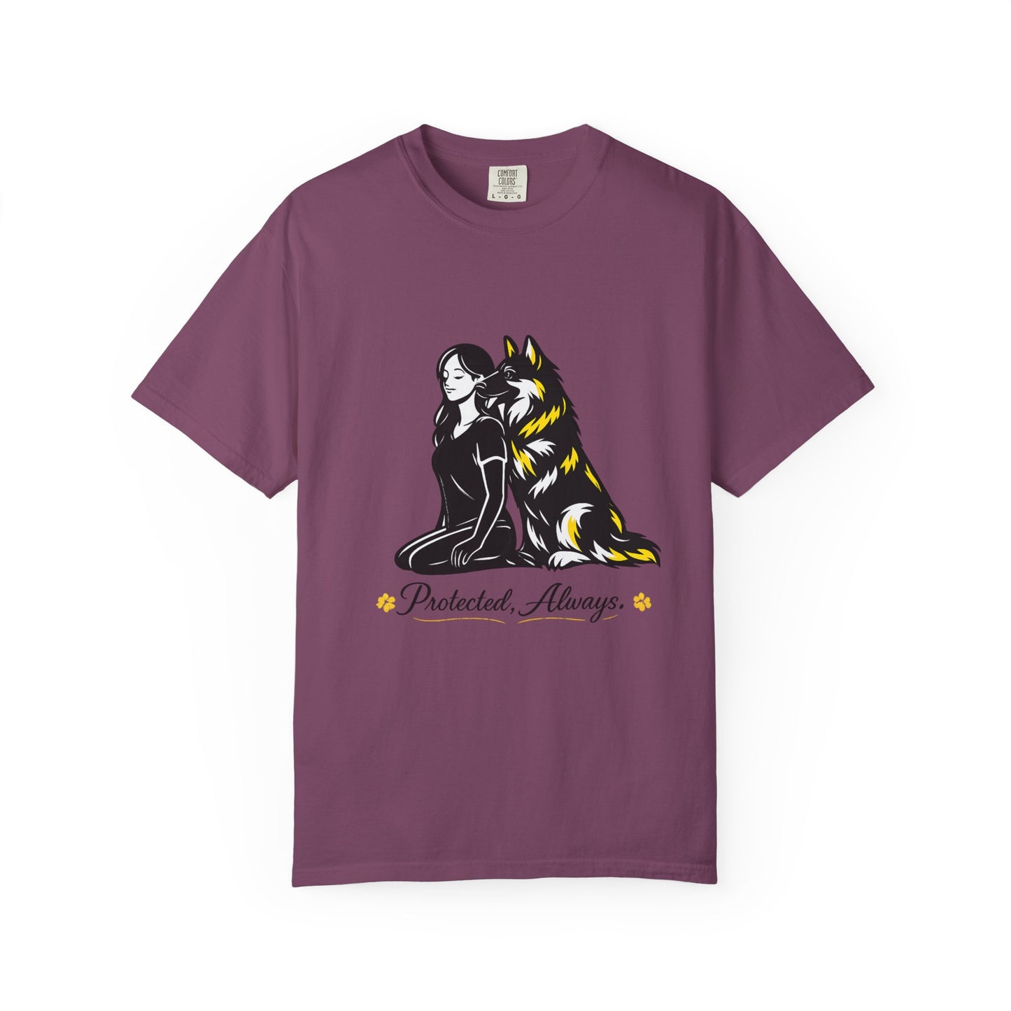 German Shephard and Woman, Guarded Forever, Petite Center Print
