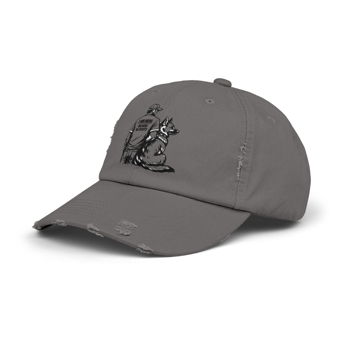Dad and Dog Distressed Cap — Veteran/First Responder Tribute Hat