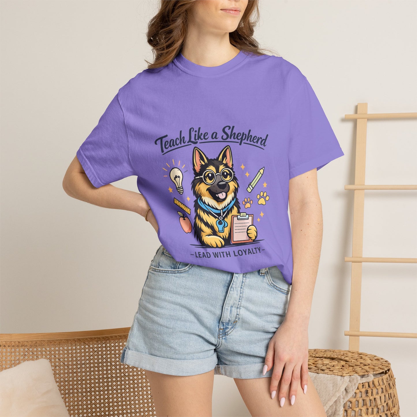 Teacher Life German Shepherd T‑Shirt – Funny Back to School Dog Lover Tee | Classroom Educator Gift | Bella Canvas 3001