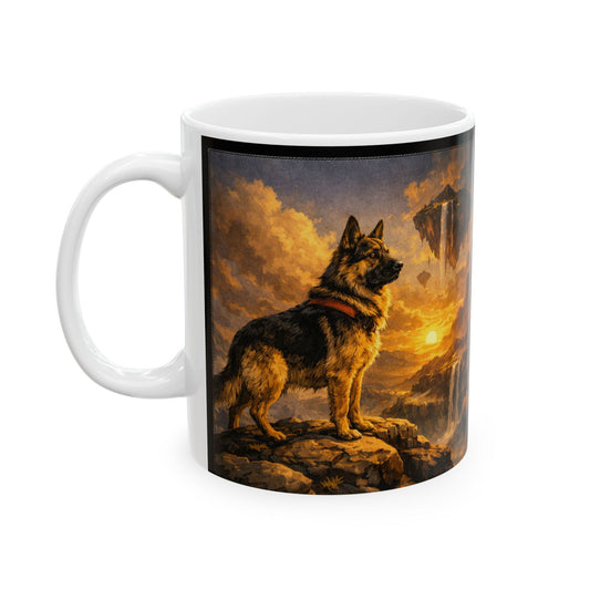 German Shepherd Landscape Coffee Mug | Scenic Dog Lover Mug