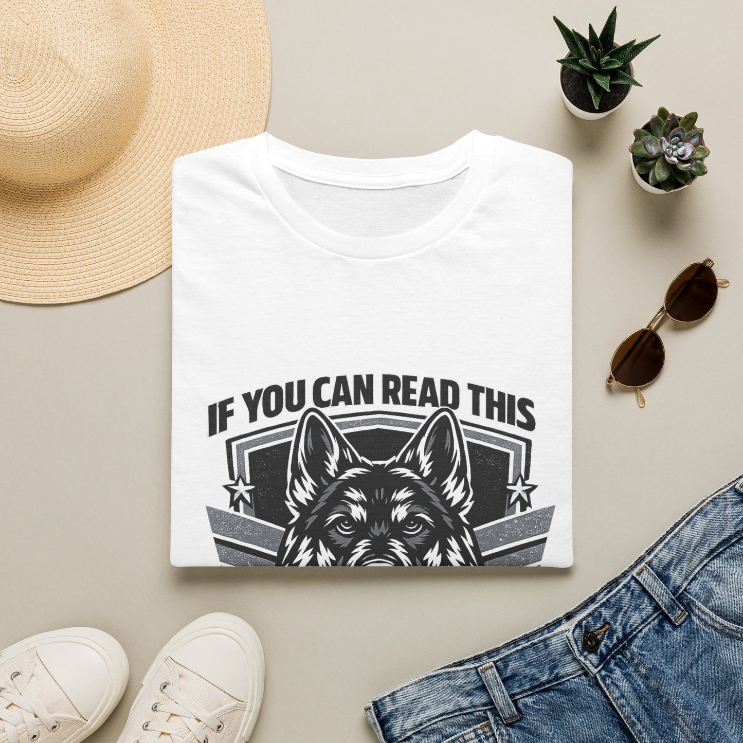 If You Can Read This German Shepherd T-Shirt — "If You Can Read This You’re Already Too Close" Dog Lover Tee