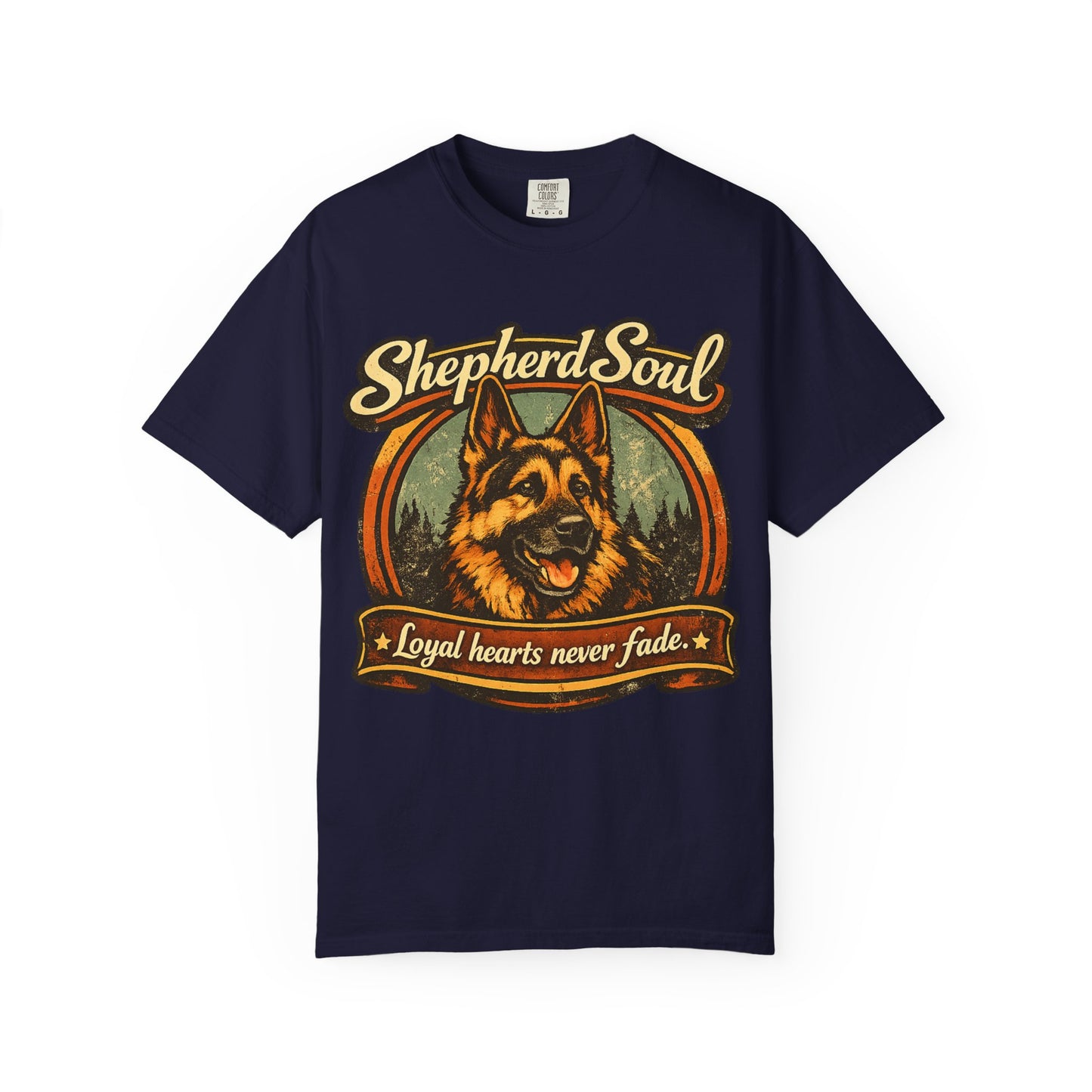 Shepherd Soul German Shepherd Portrait T-Shirt | Loyal Hearts Never Fade