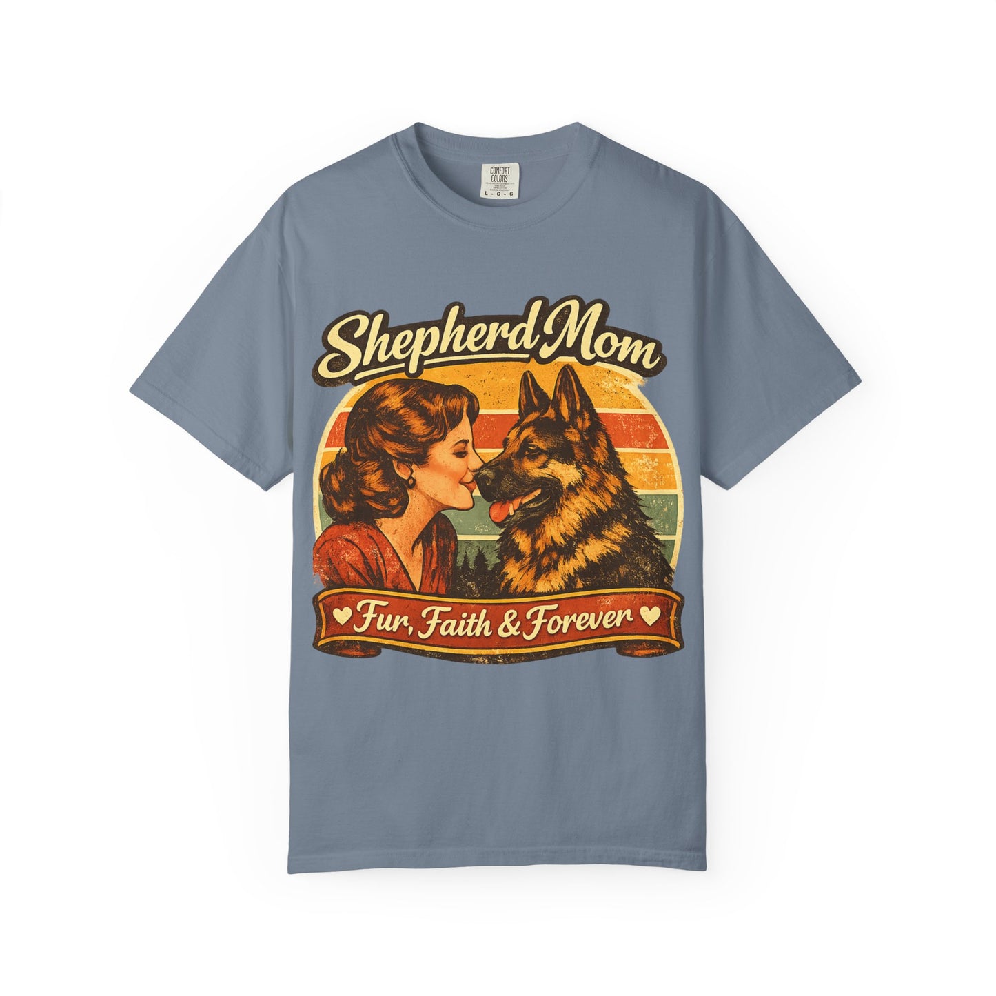 Shepherd Mom Vintage Portrait T-Shirt | German Shepherd Mom Tee