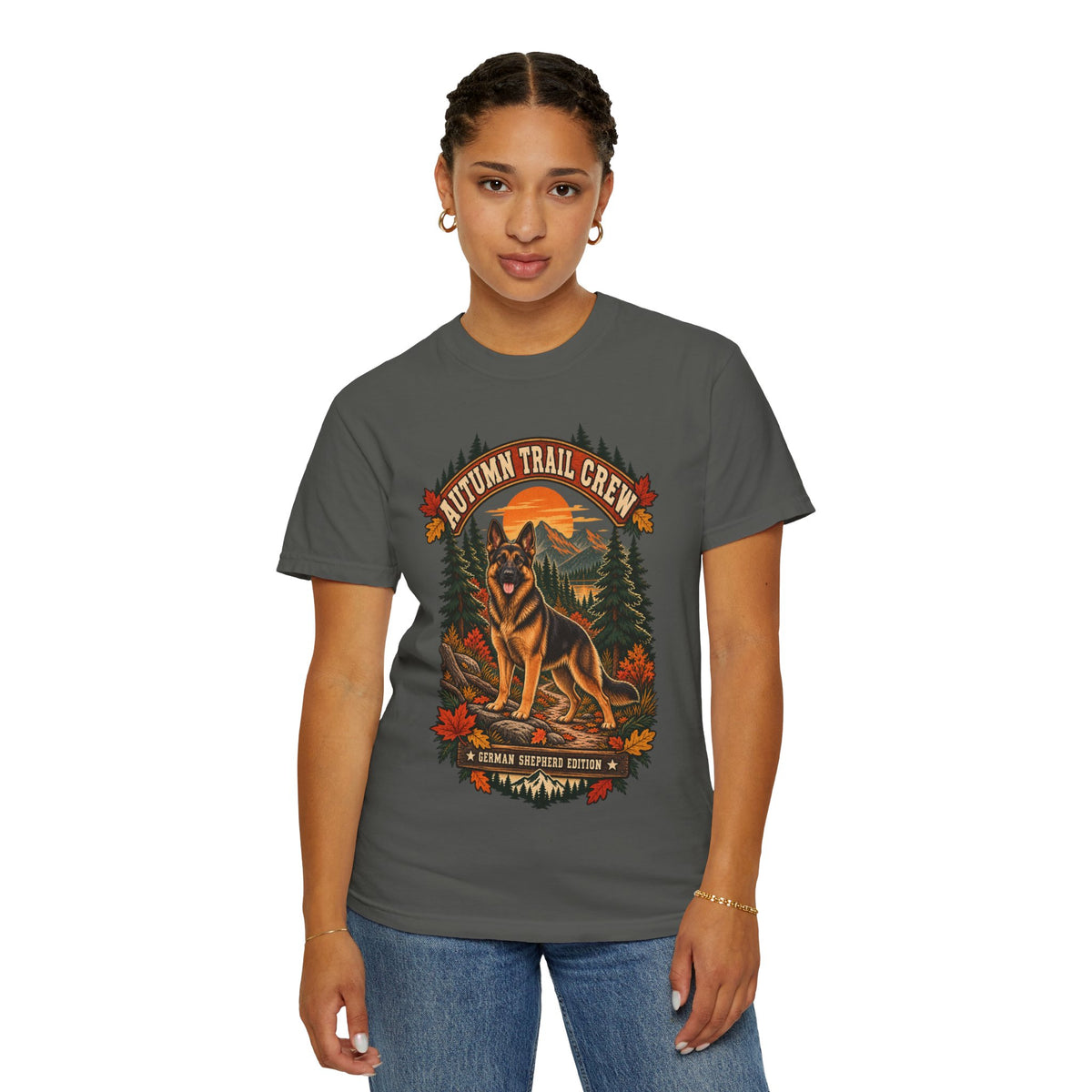 Autumn Trail Crew German Shepherd Comfort Colors T-Shirt